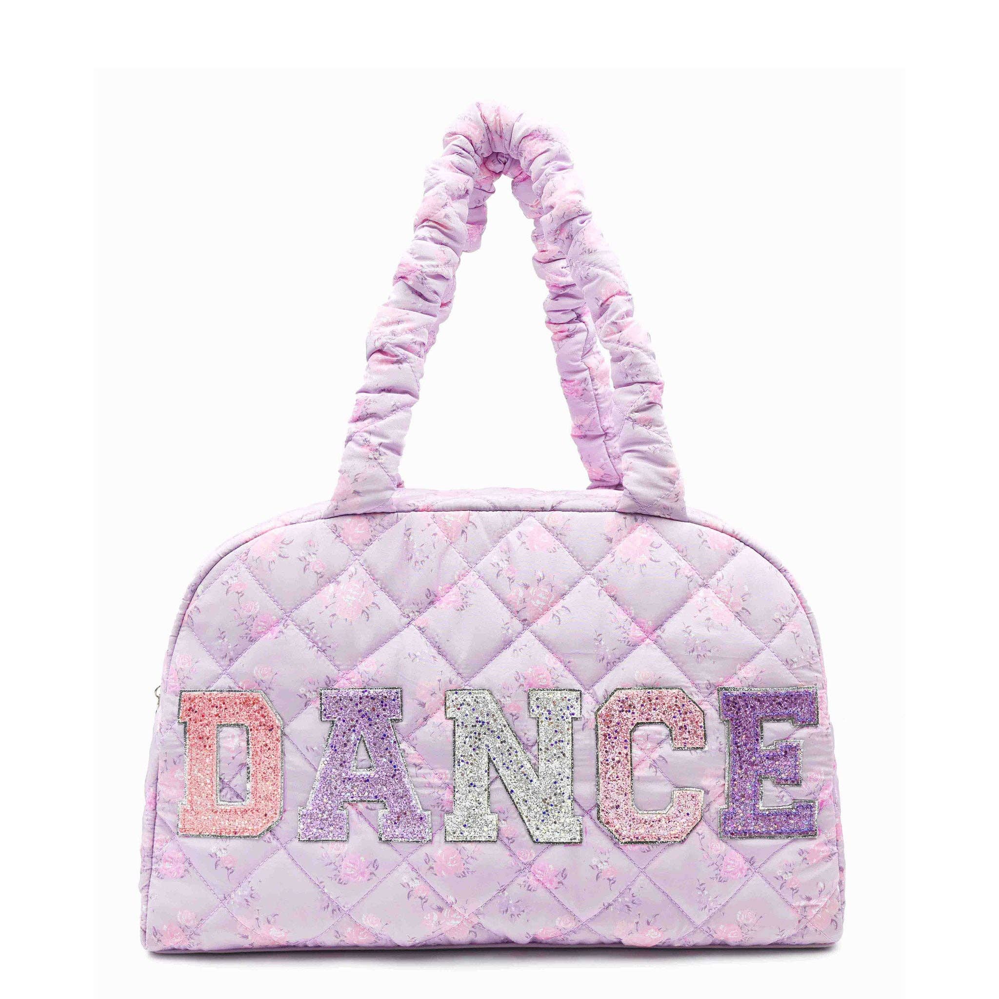 'DANCE' Lilac Floral Quilted Medium Duffle Bag