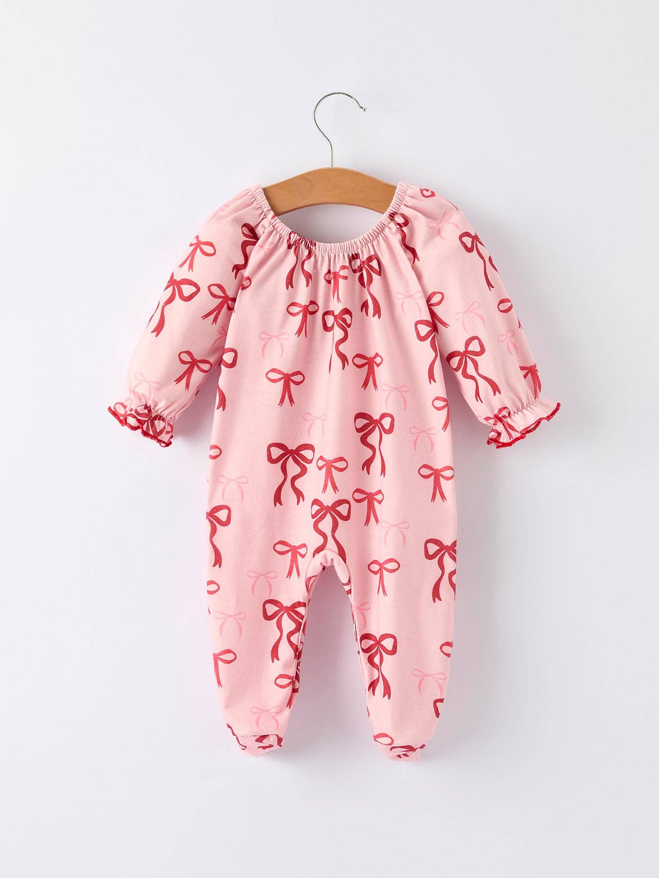 Christmas Bow Print Babygrow