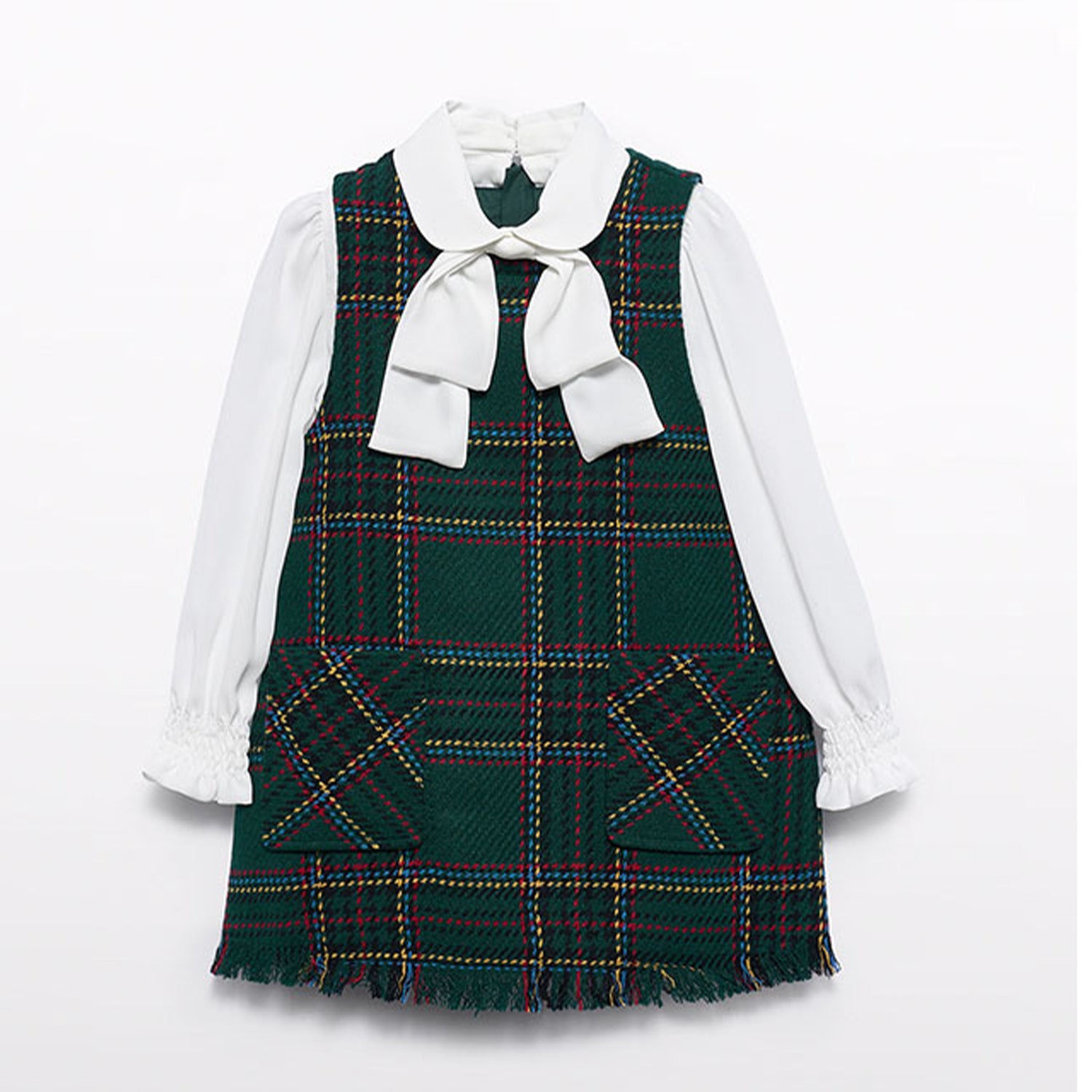 Green Tartan Pinafore Dress