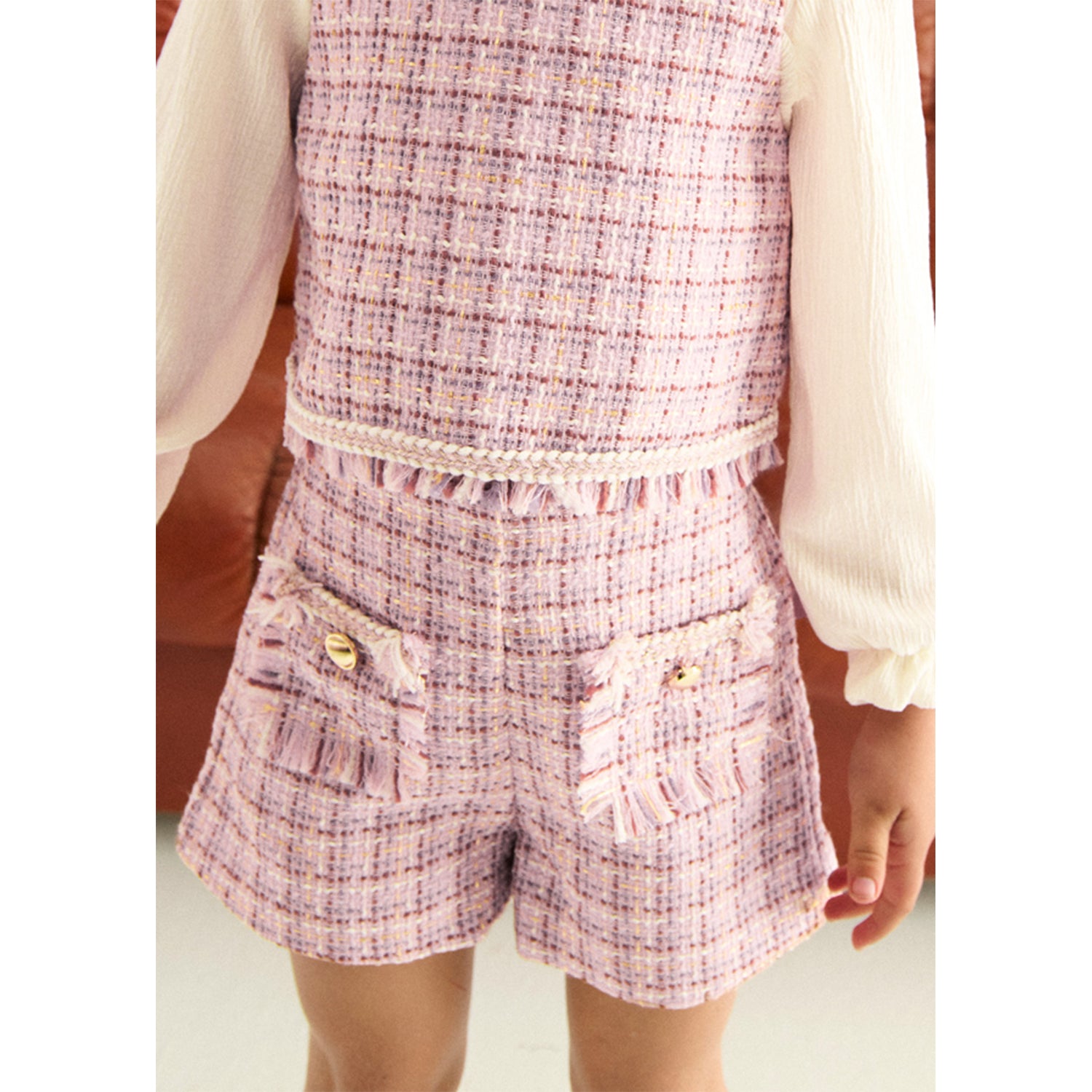Pink Tweed Short Set