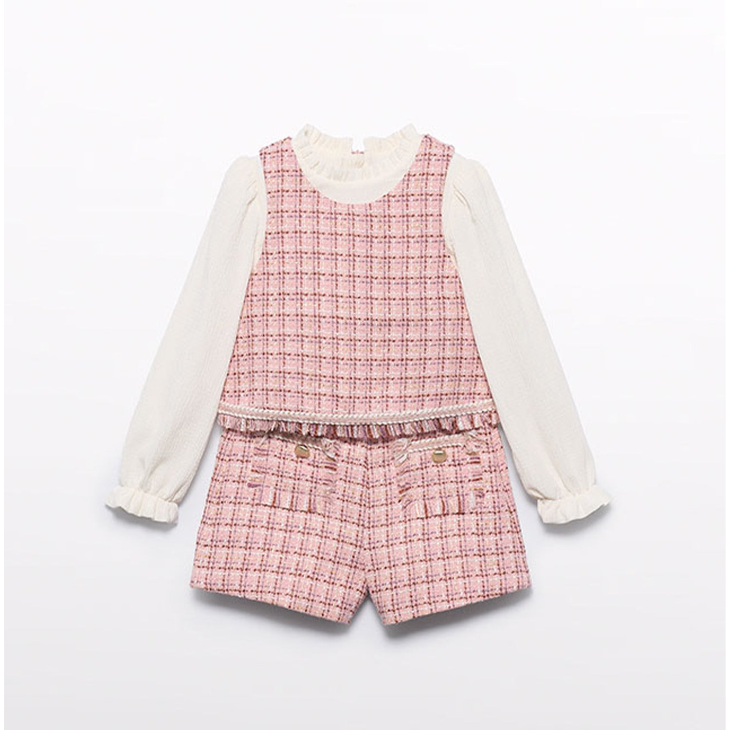 Pink Tweed Short Set