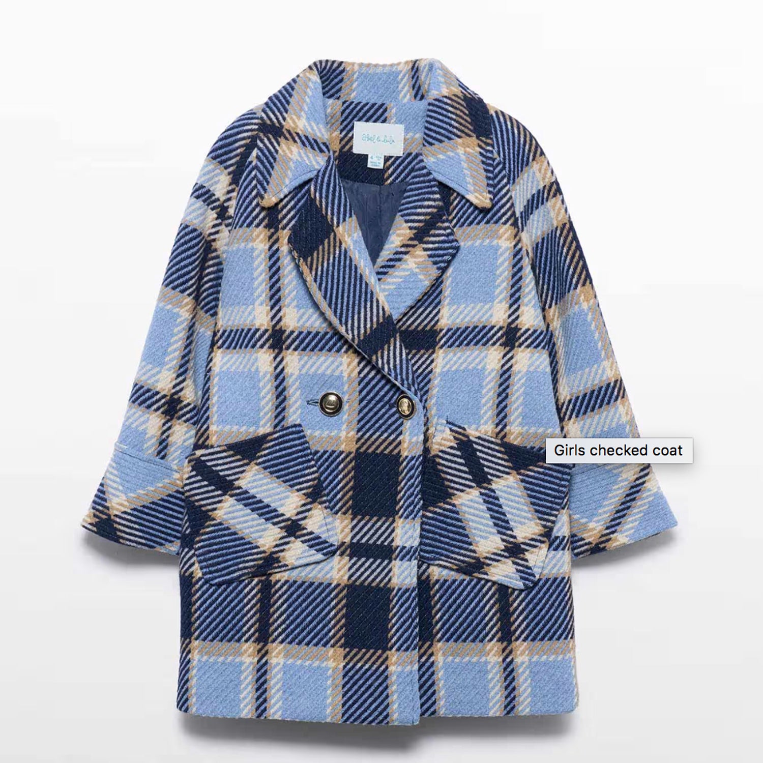 Navy Check Coat