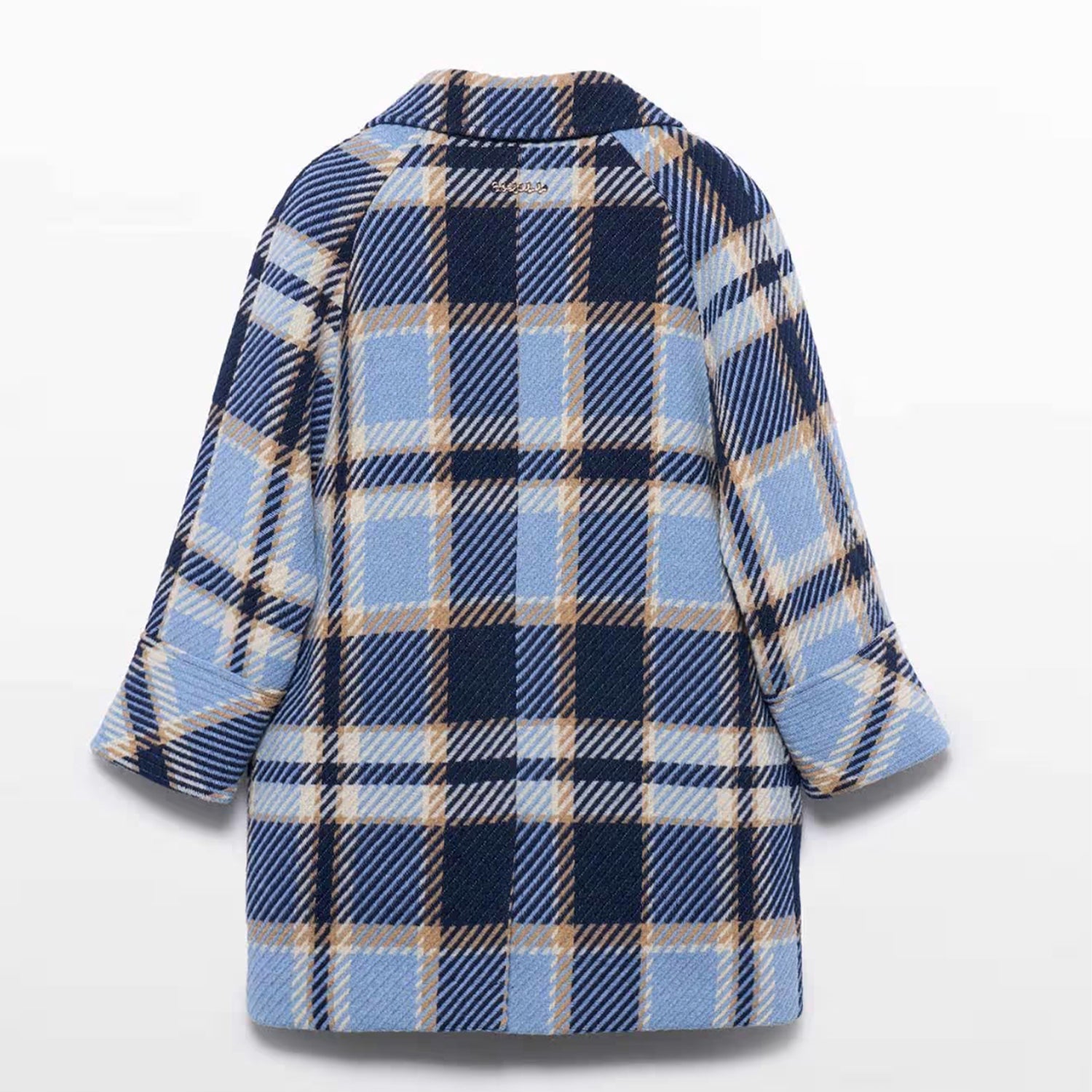 Navy Check Coat