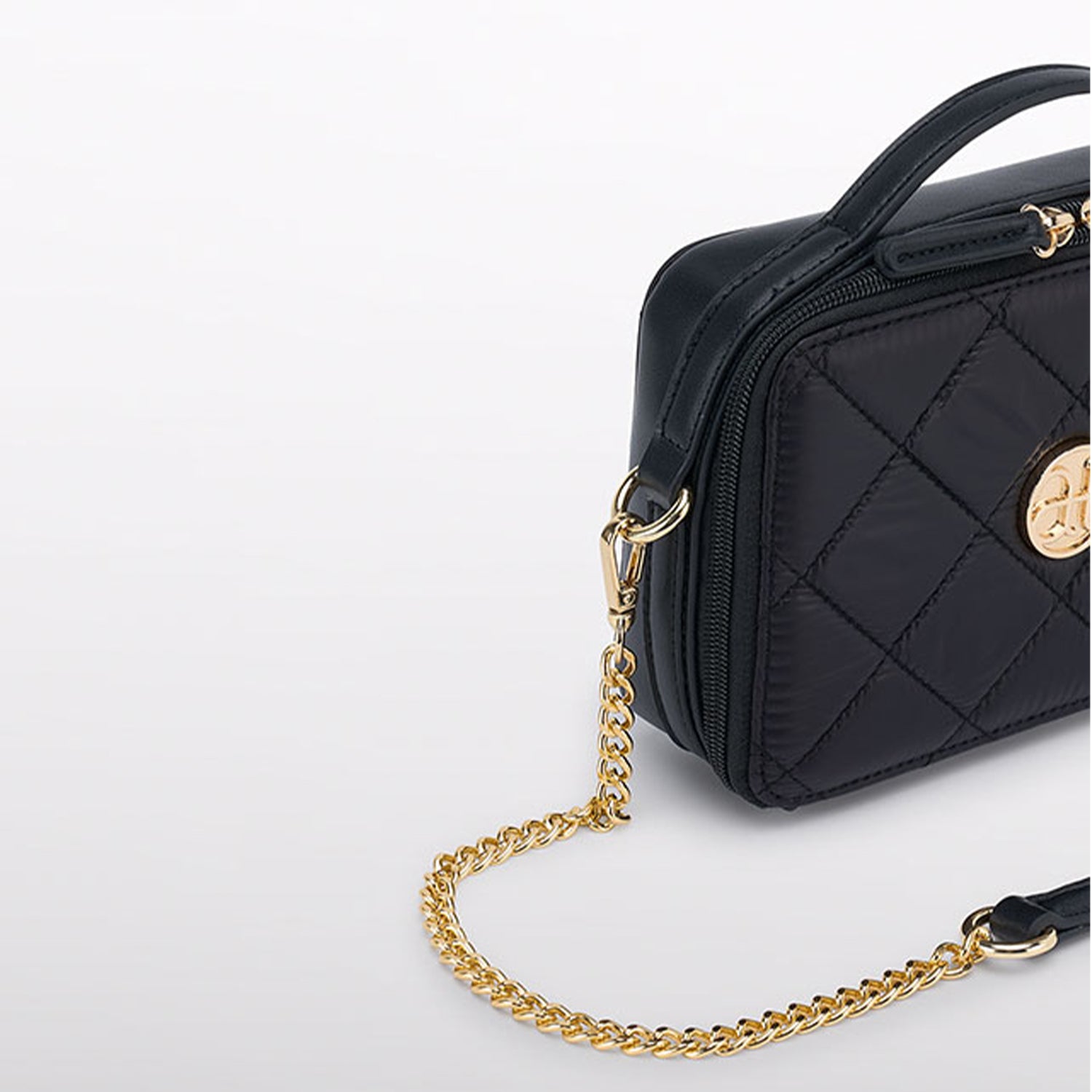Black Quilted Cross Body Handbag
