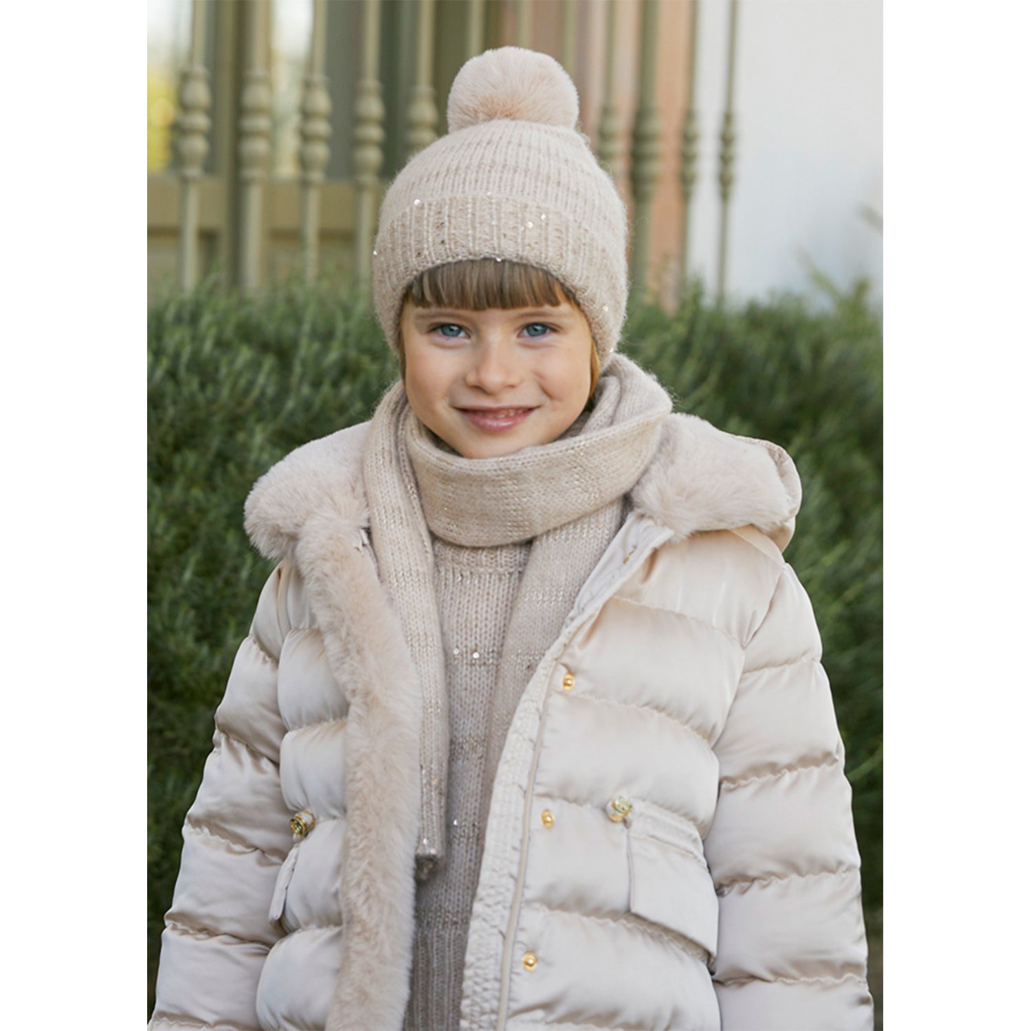 Champagne Satin Puffer Coat