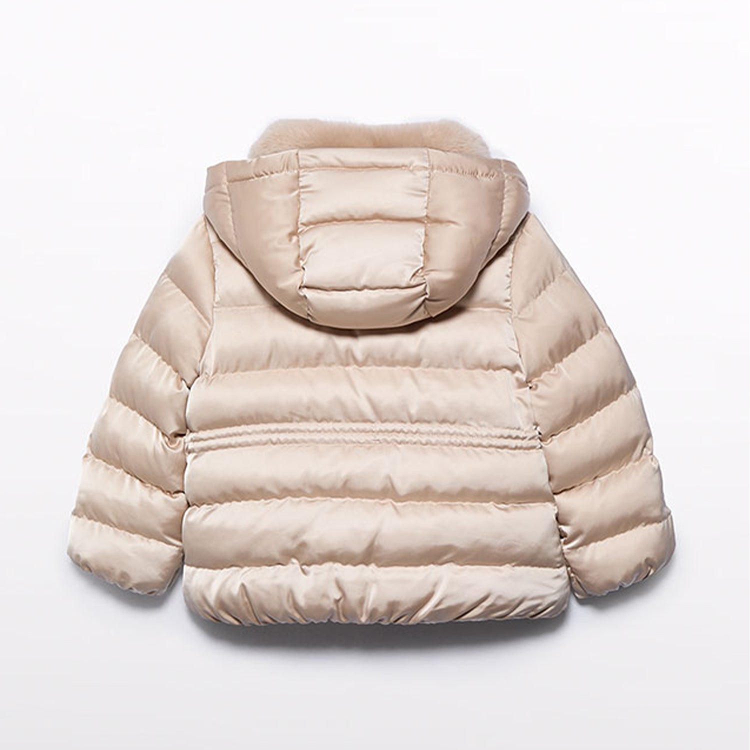 Champagne Satin Puffer Coat