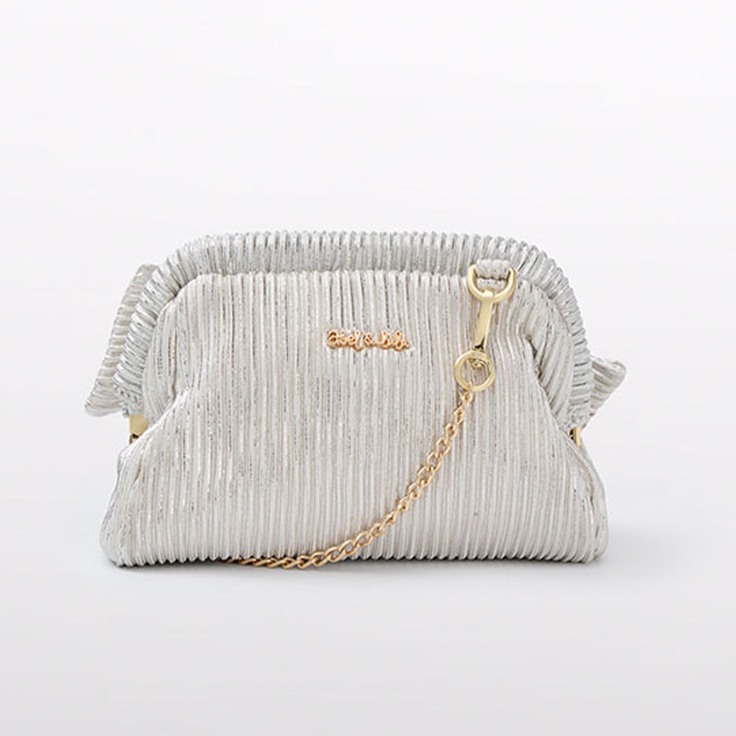 Gold Sparkle Pleat Handbag