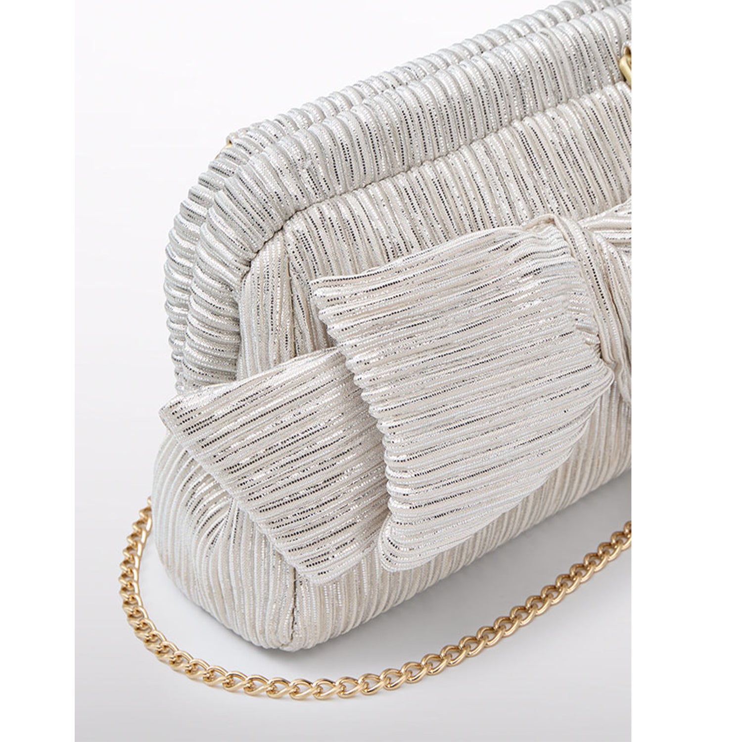 Gold Sparkle Pleat Handbag