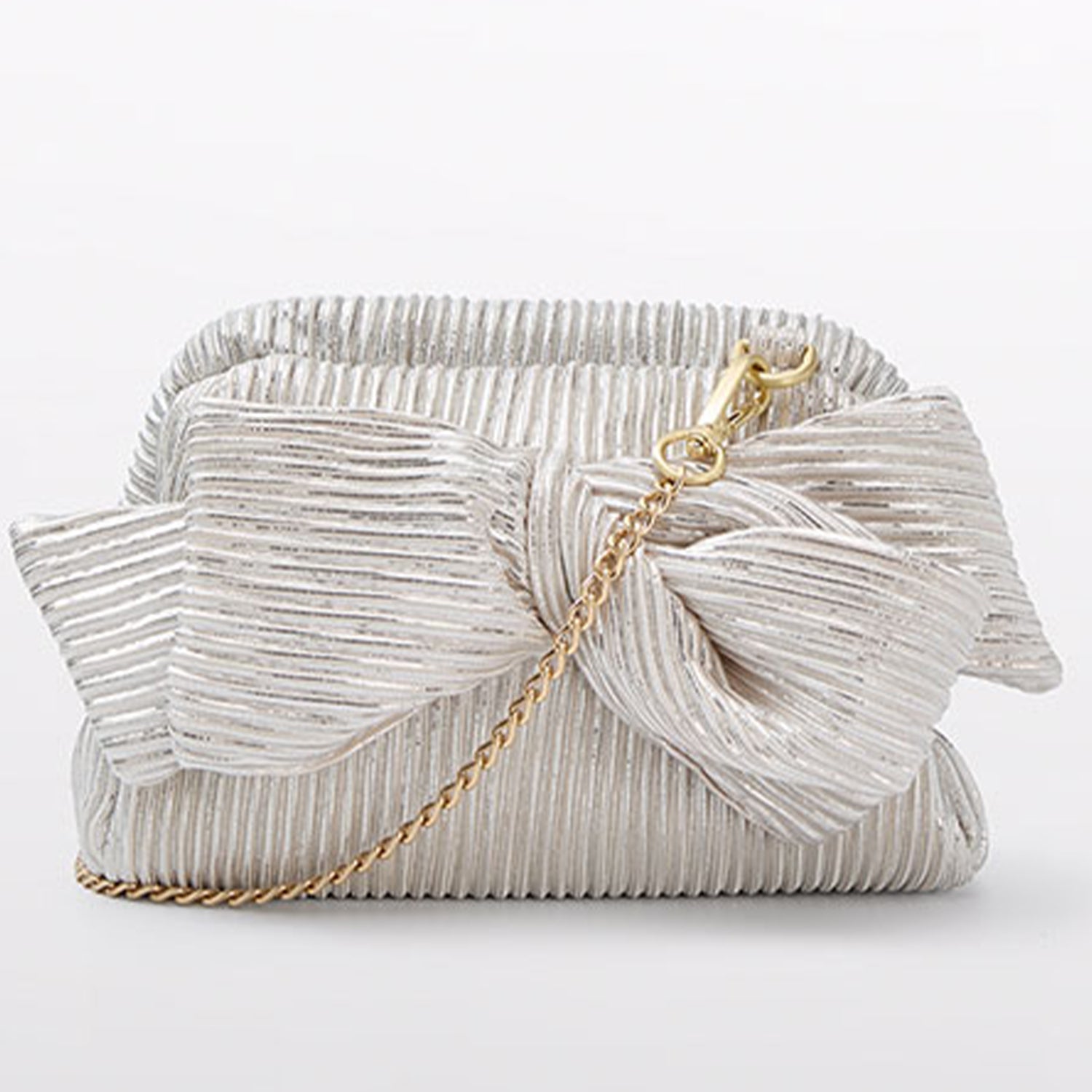 Gold Sparkle Pleat Handbag