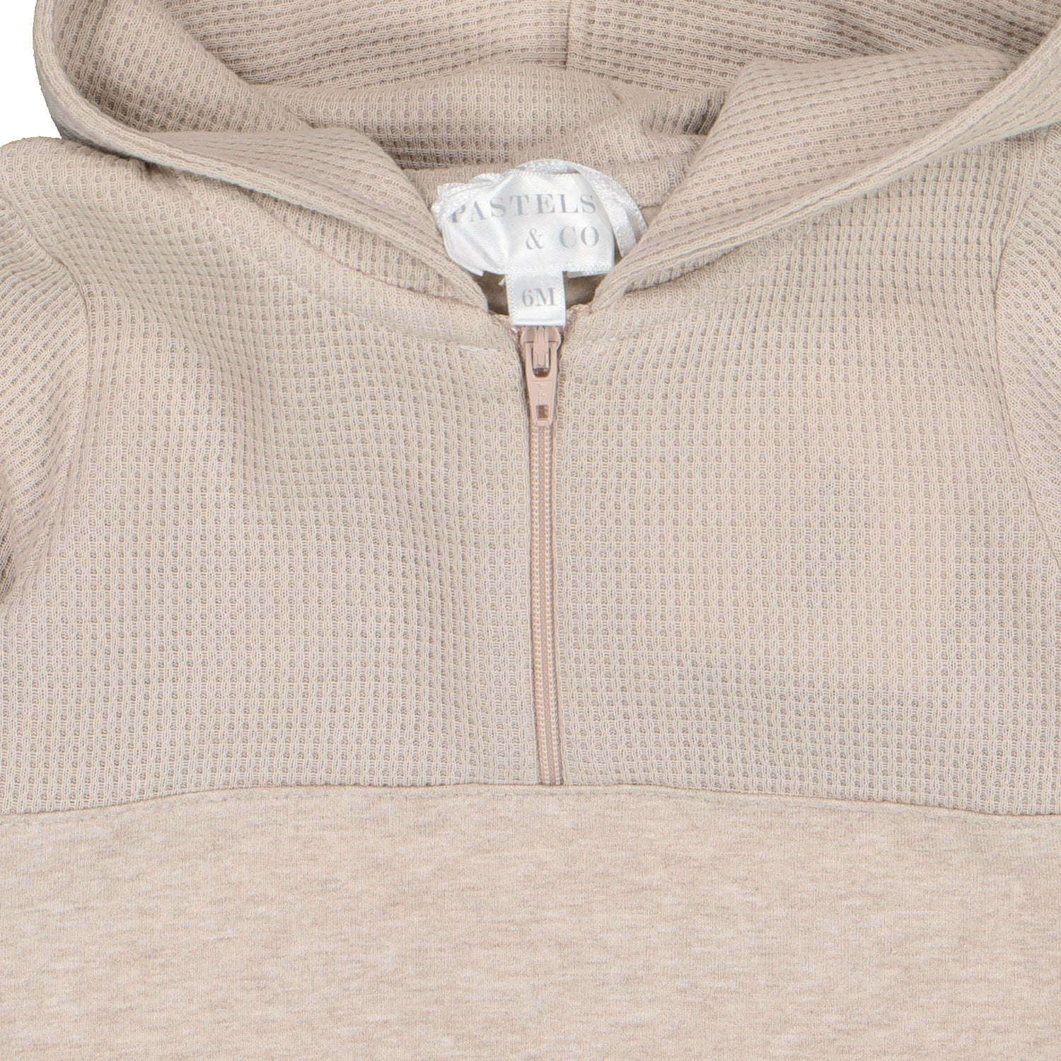 Beige Waffle Zip Tracksuit
