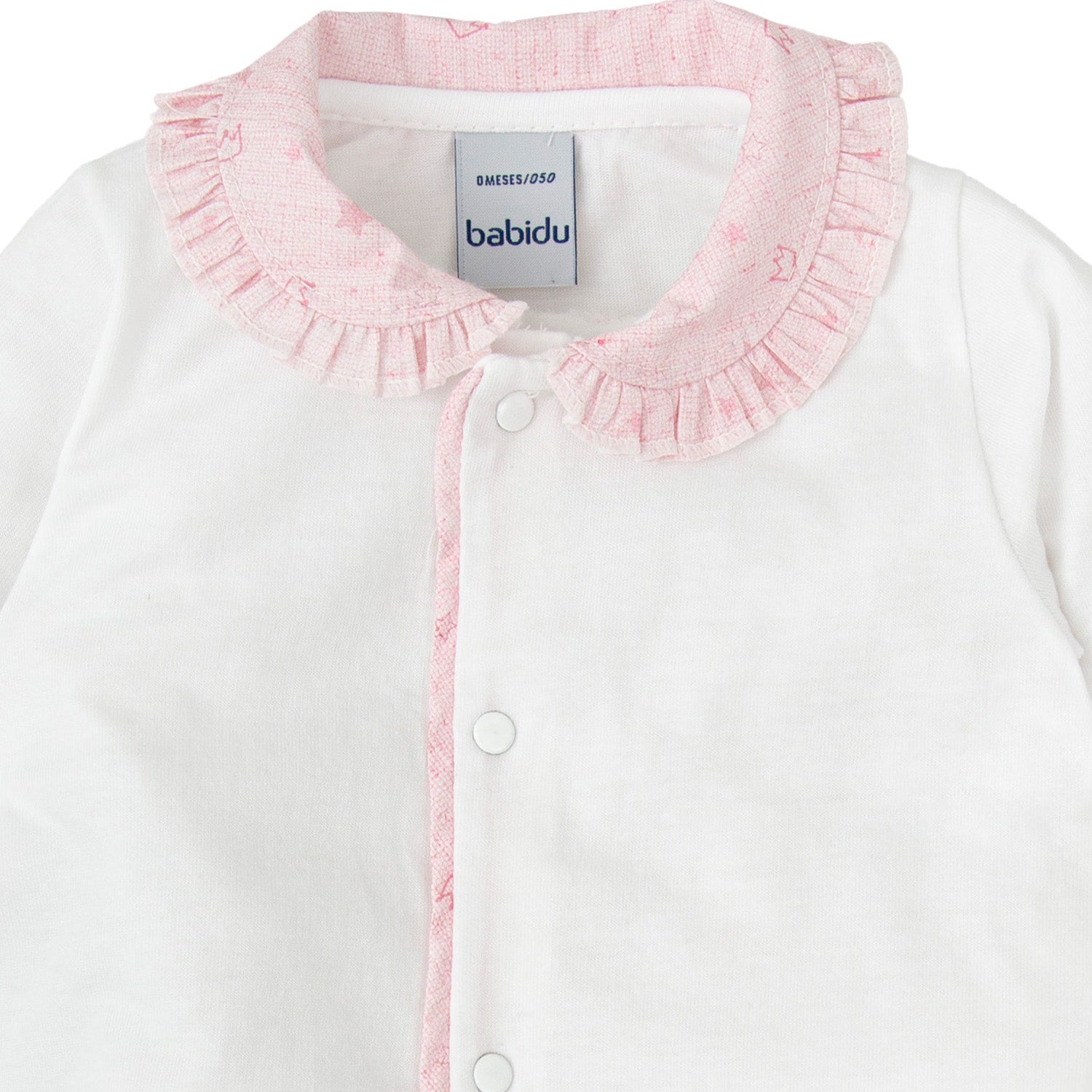 Pink Crown Trim Babygrow