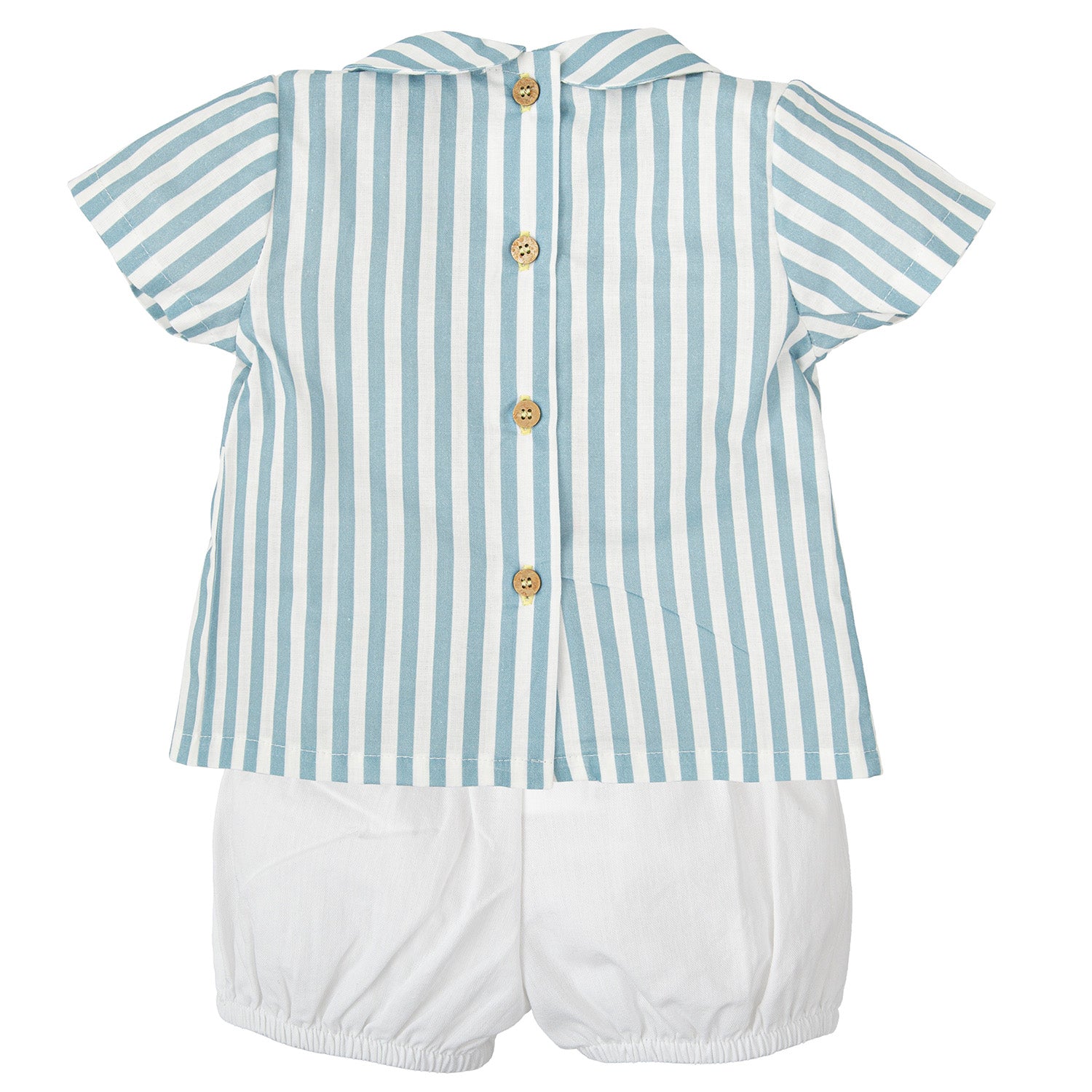 Smocked Stripe Shirt & Shorts