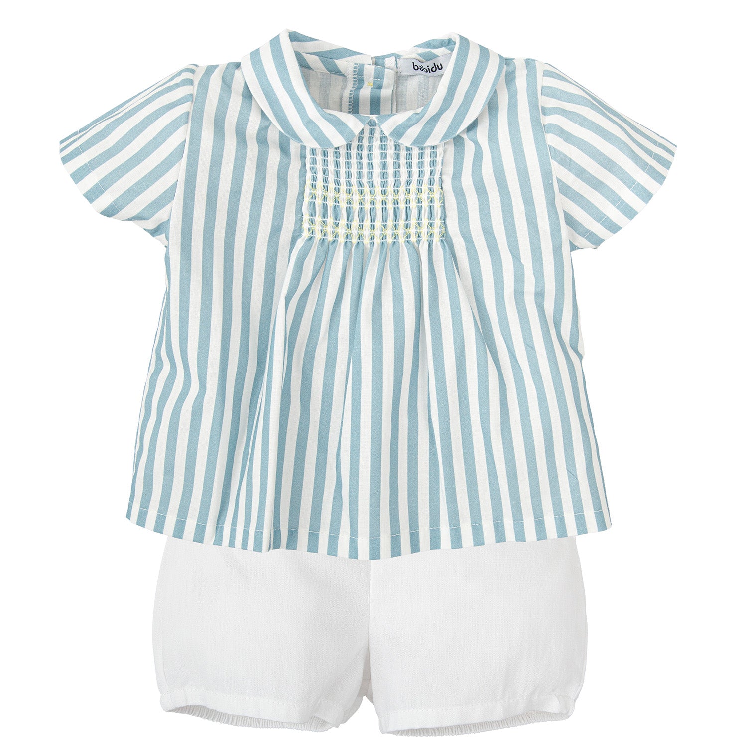 Smocked Stripe Shirt & Shorts