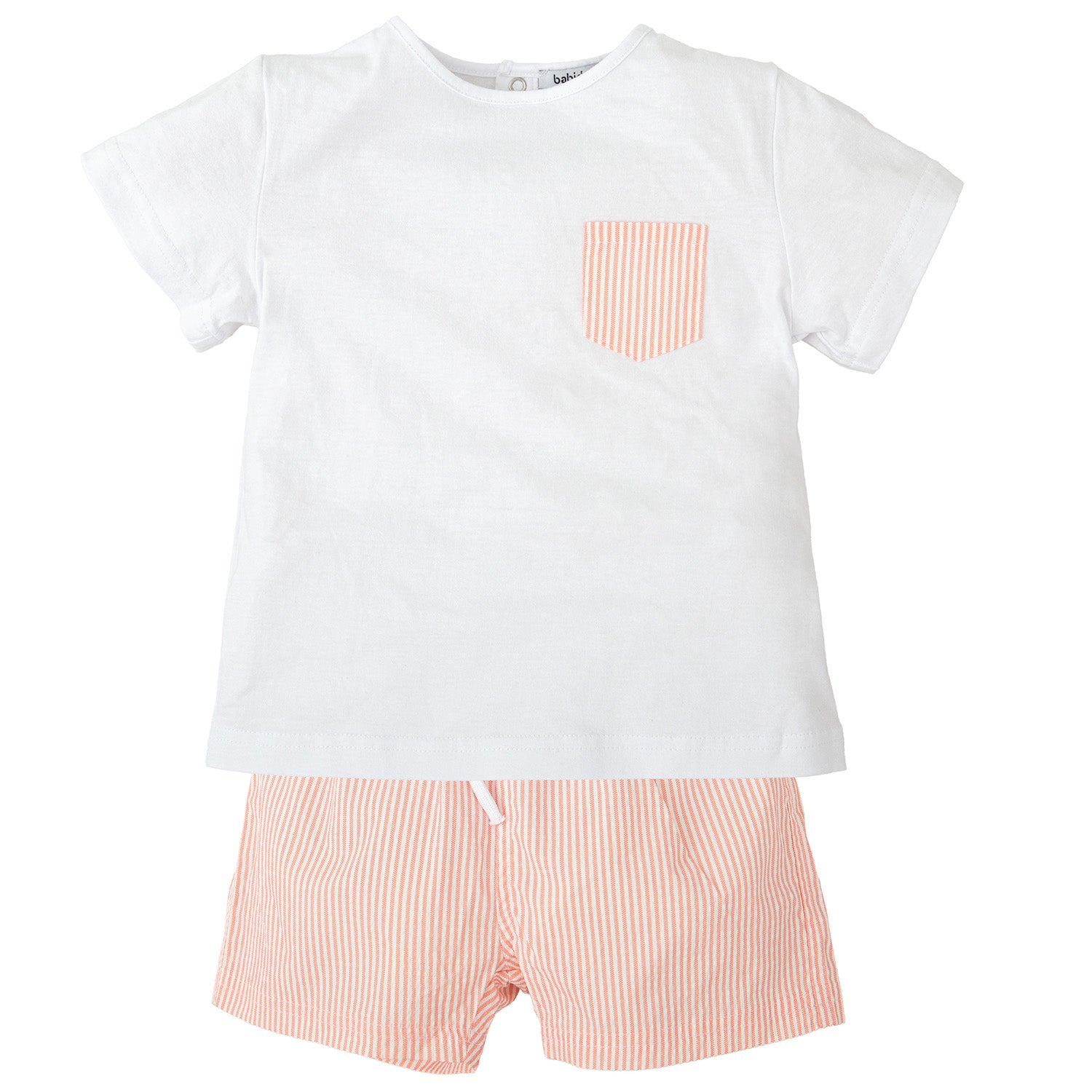 Orange Stripe Swim-Short Set