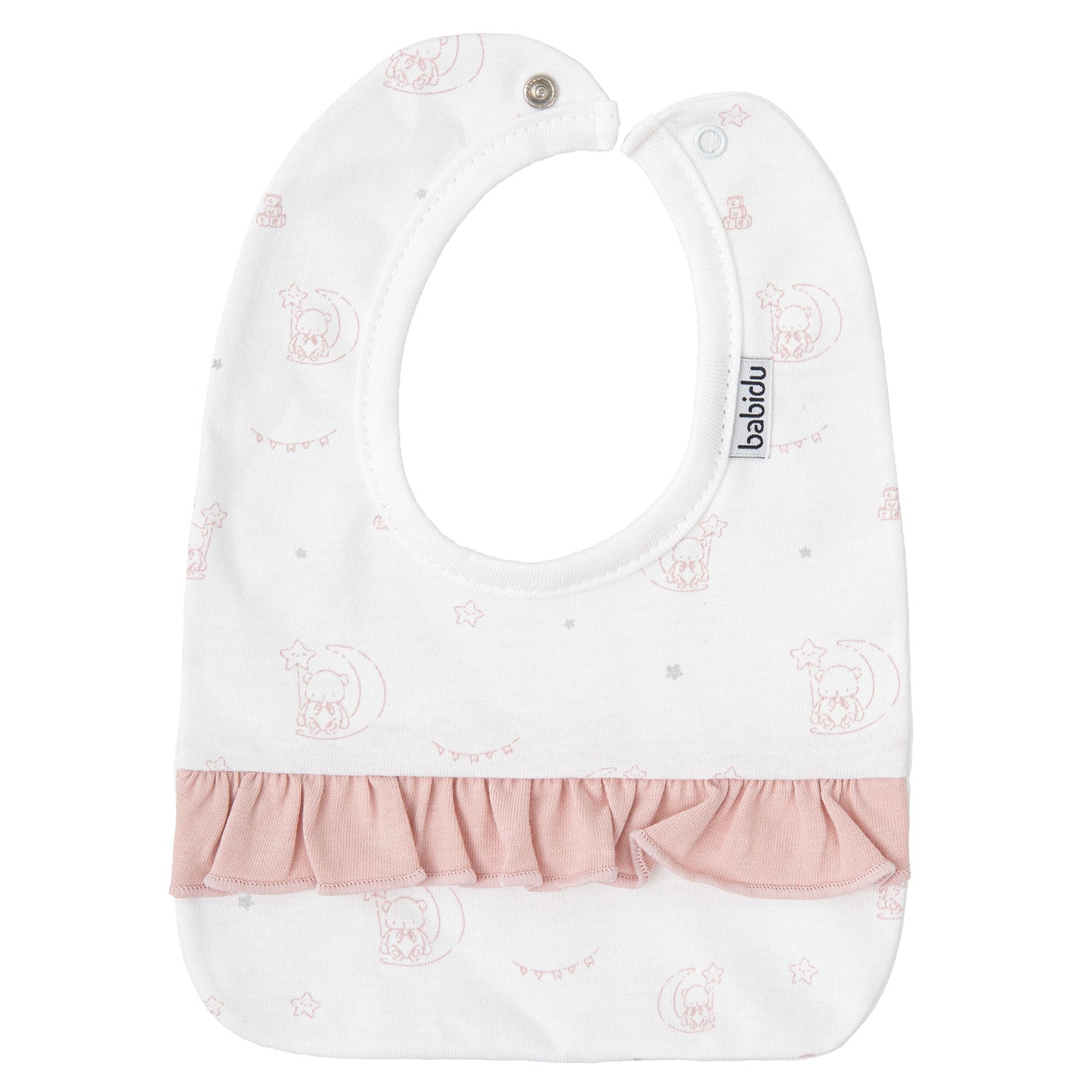Pink Bear Frill Bib