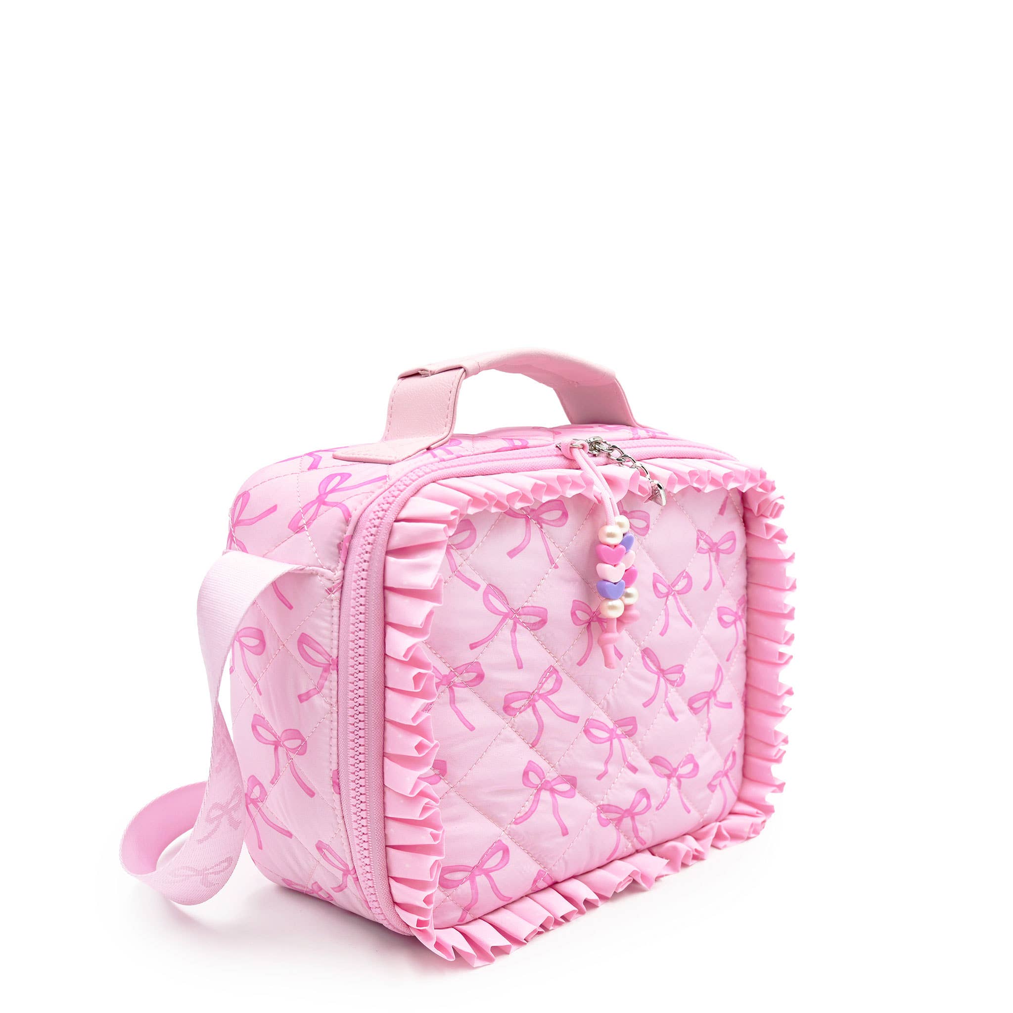 Bow Printed Quilted Lunch Bag
