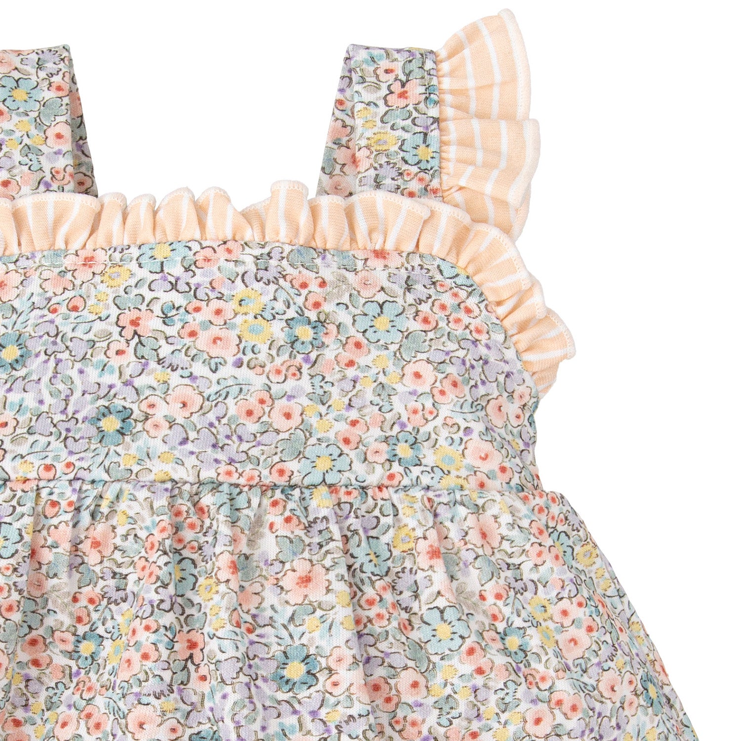 Floral & Stripe Pinafore Dress & Pants