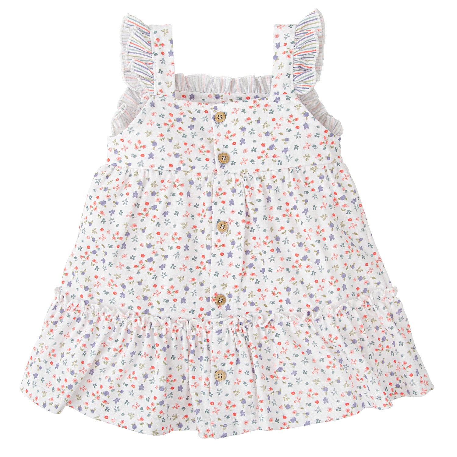 White Floral Tiered Dress