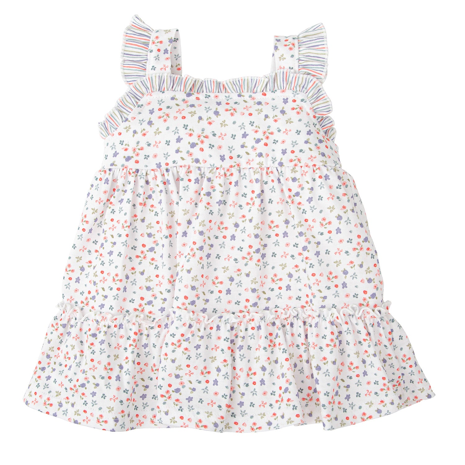 White Floral Tiered Dress