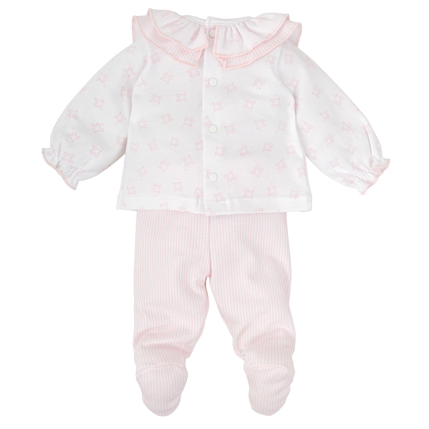 Pale Pink Stripe Trim Trouser Set