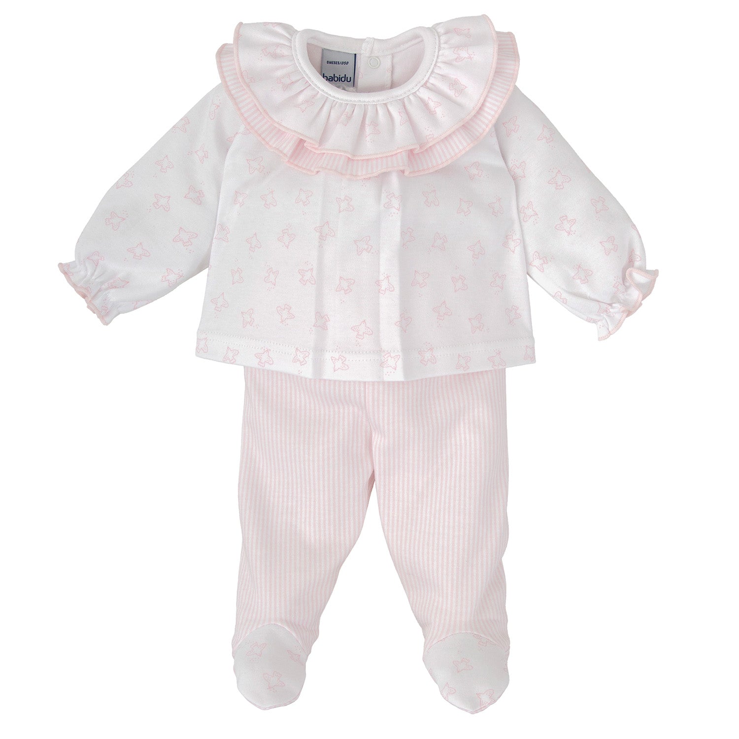 Pale Pink Stripe Trim Trouser Set