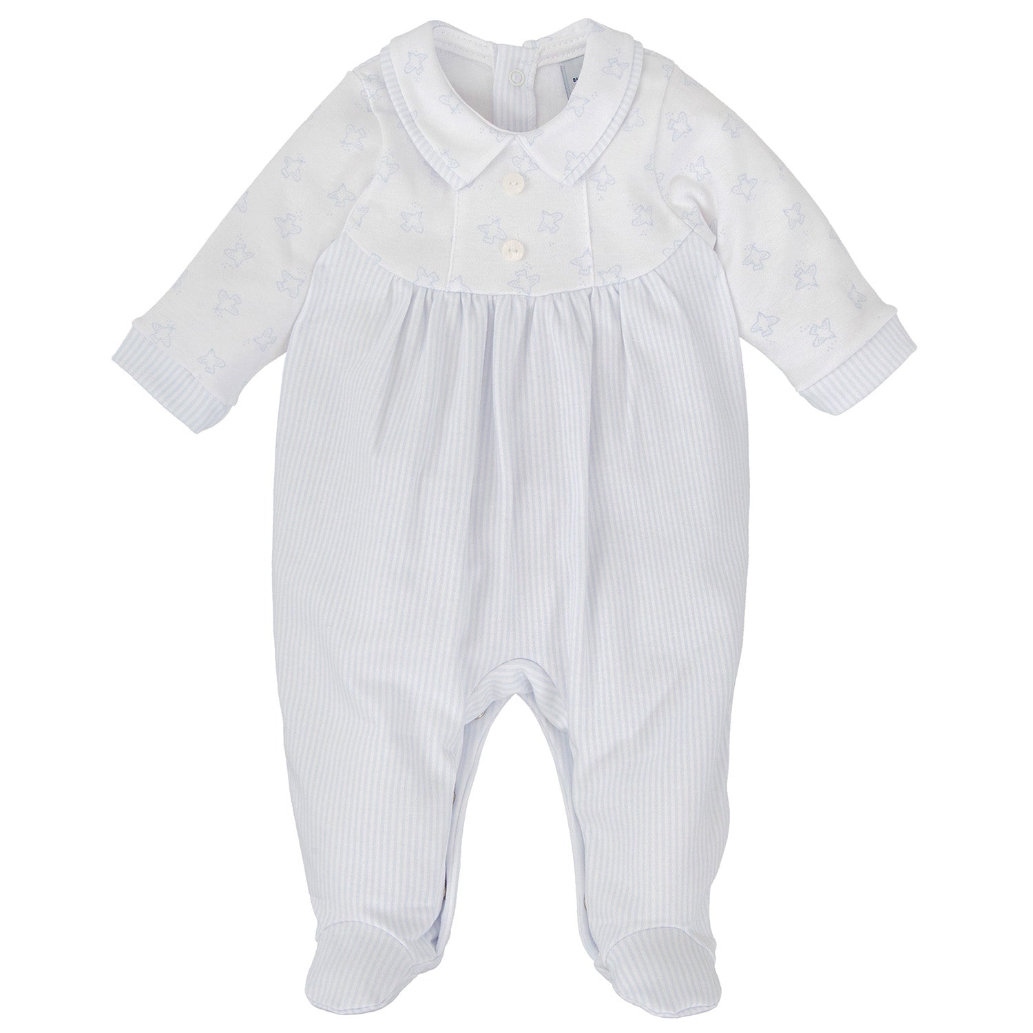 Boys Blue Stripe Babygrow