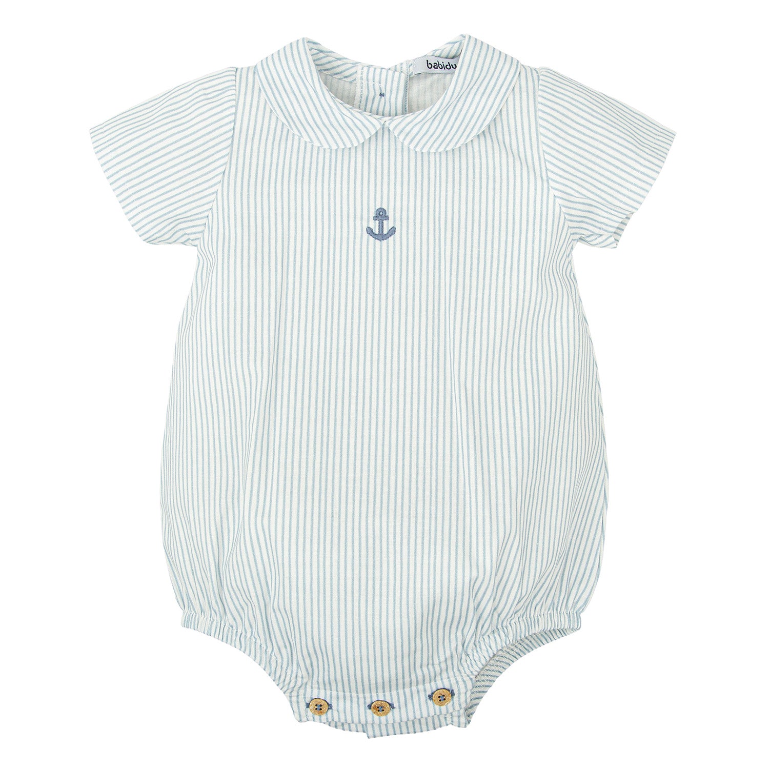 Blue Stripe Anchor Romper