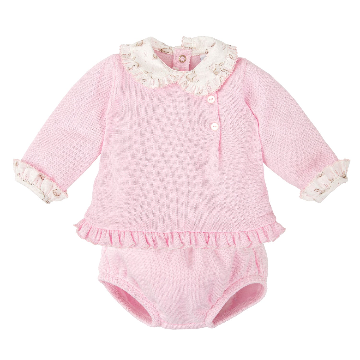 Pink Bunny Trim Bloomer Set