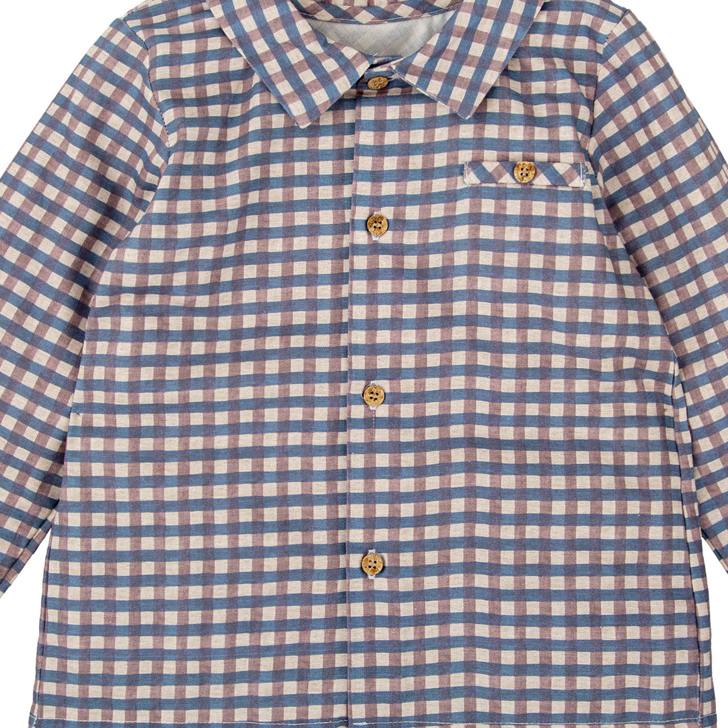 Blue Check Shirt & Trouser Set