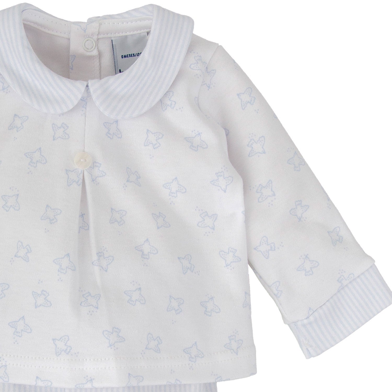 Pale Blue Stripe Trim Trouser Set
