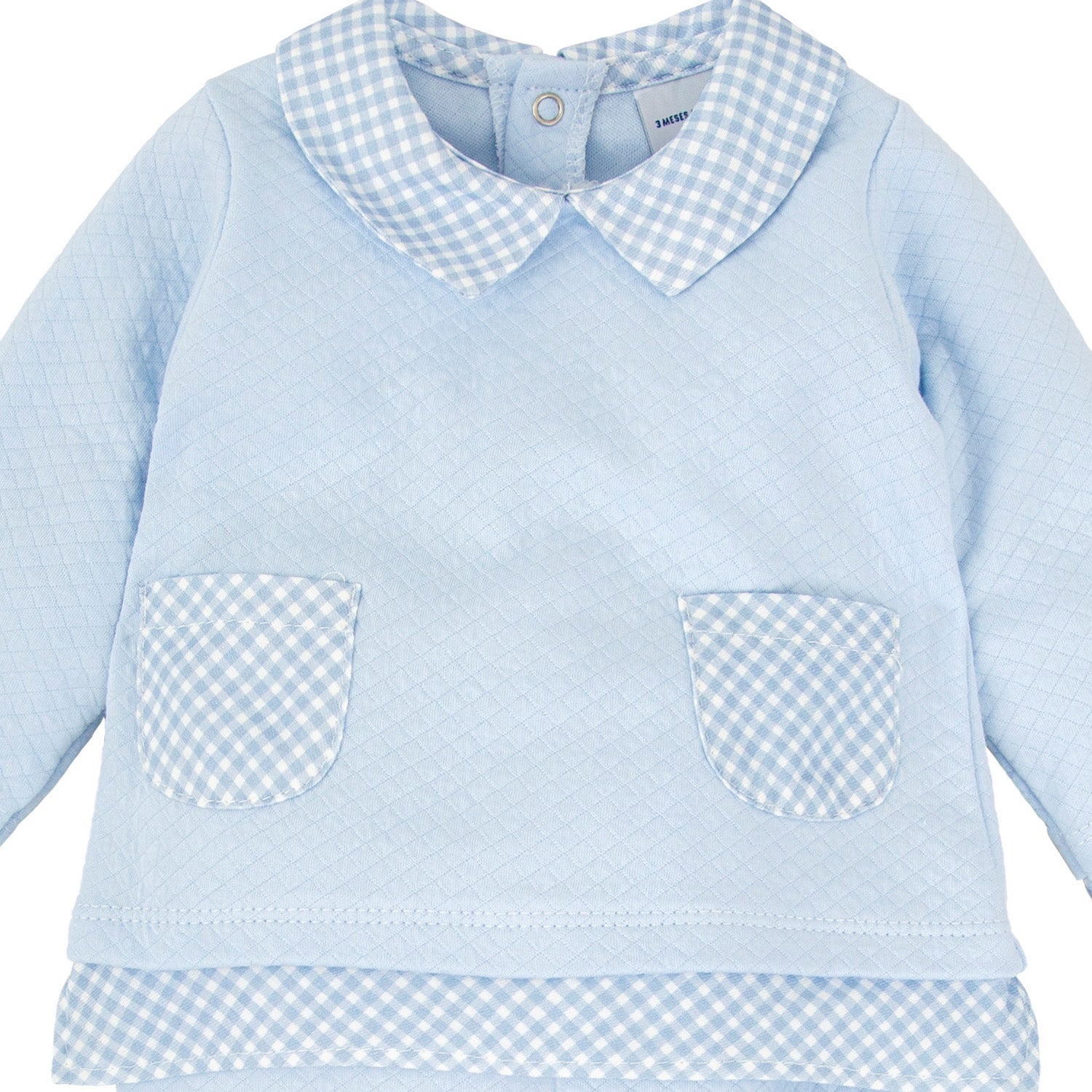 Blue Check Trim Trouser Set