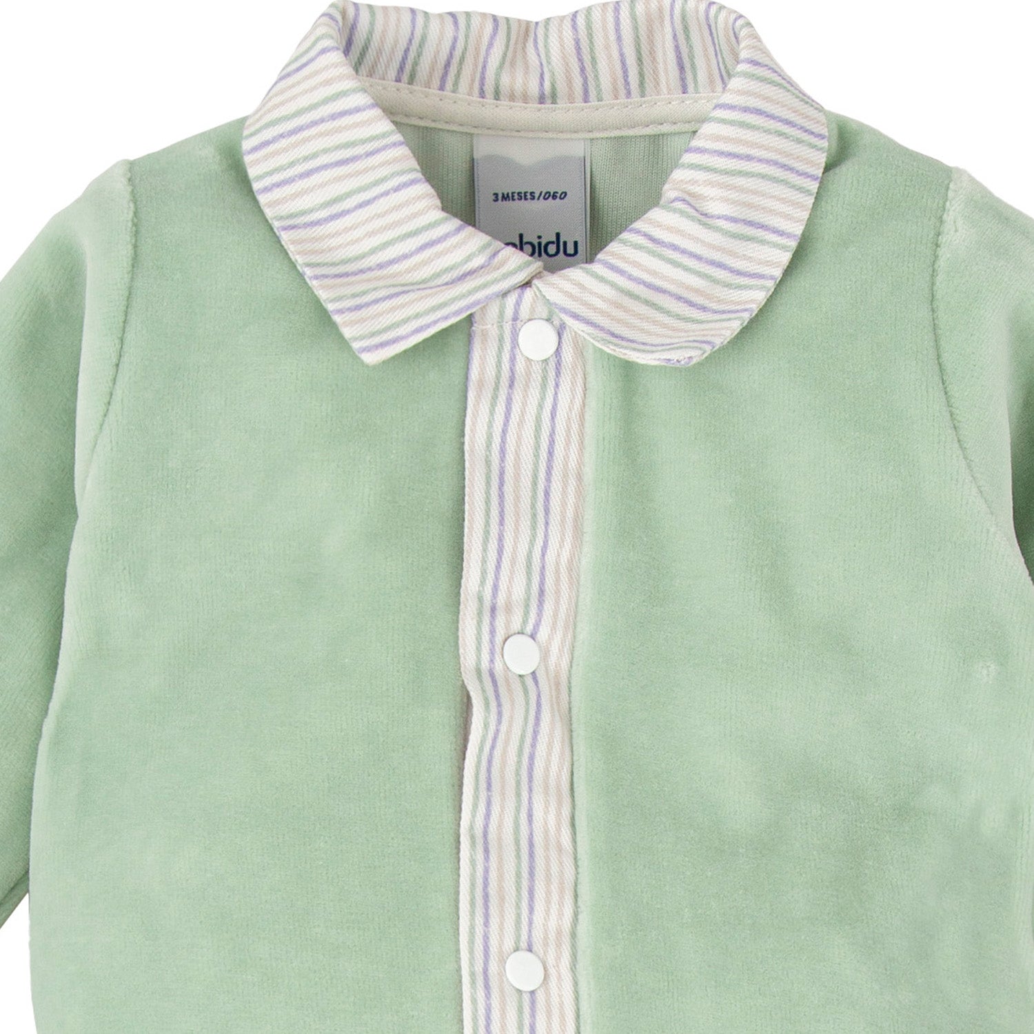 Green Velour Stripe Trim Set