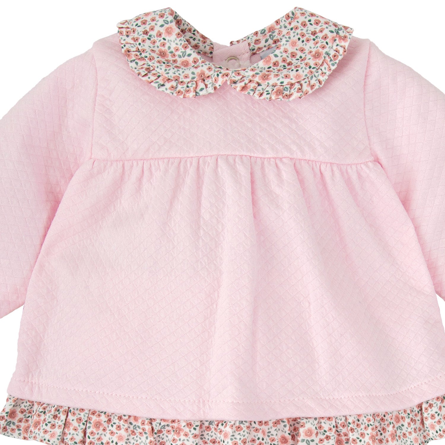 Pink Floral Trim Trouser Set