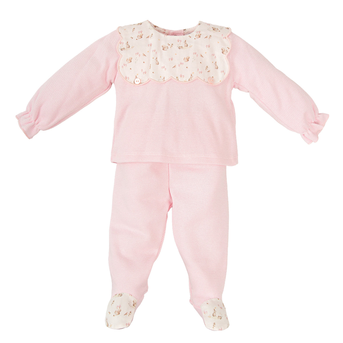 Pink Woodland Bib Print Set