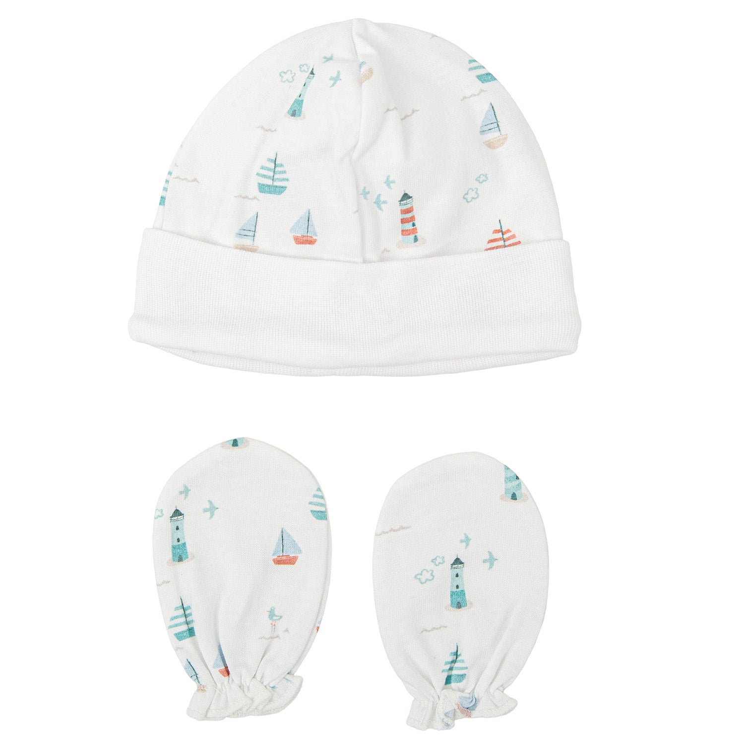 Nautical Print 5 Piece Blue Newborn Set