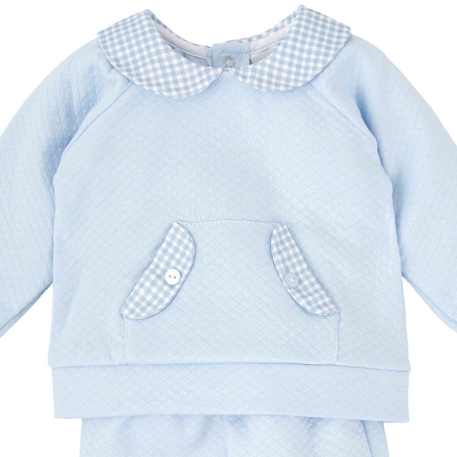 Pale Blue Check Trim Outfit