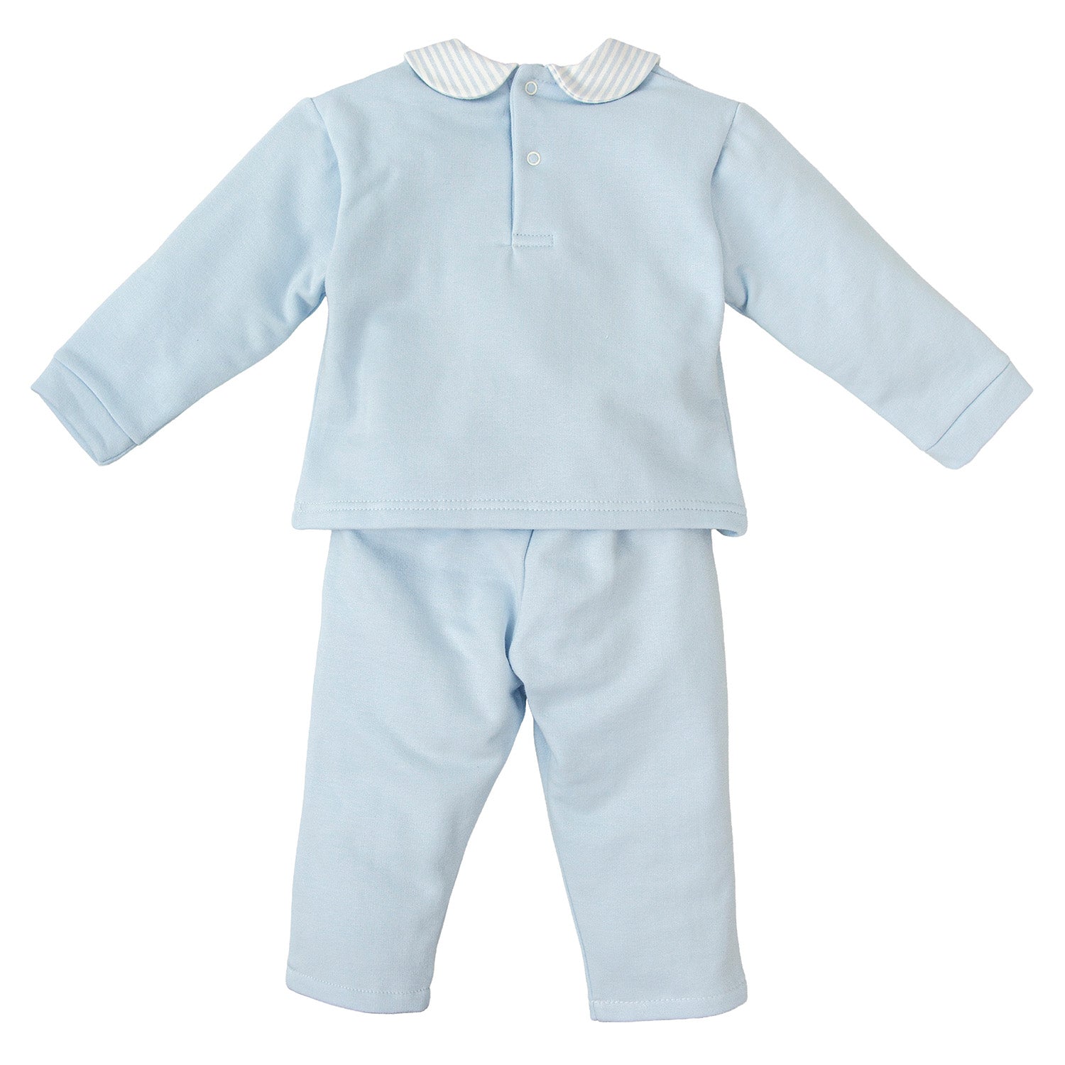 Pale Blue Stripe Trim Outfit
