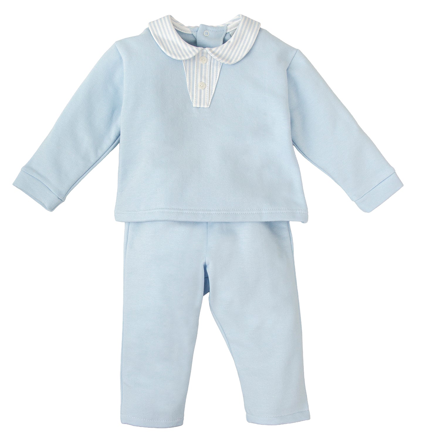 Pale Blue Stripe Trim Outfit