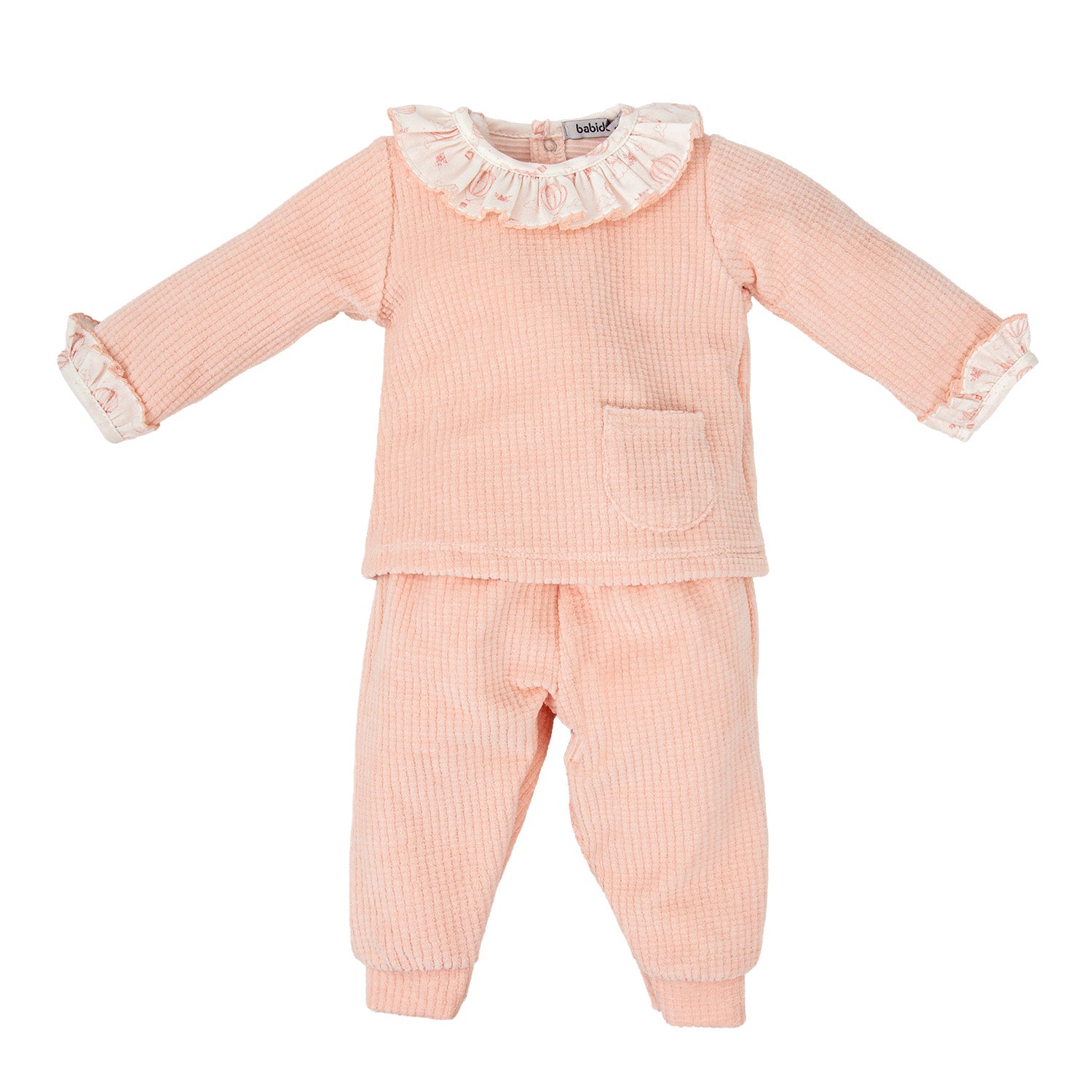 Salmon Velour Hot Air Balloon Frill Collar Set