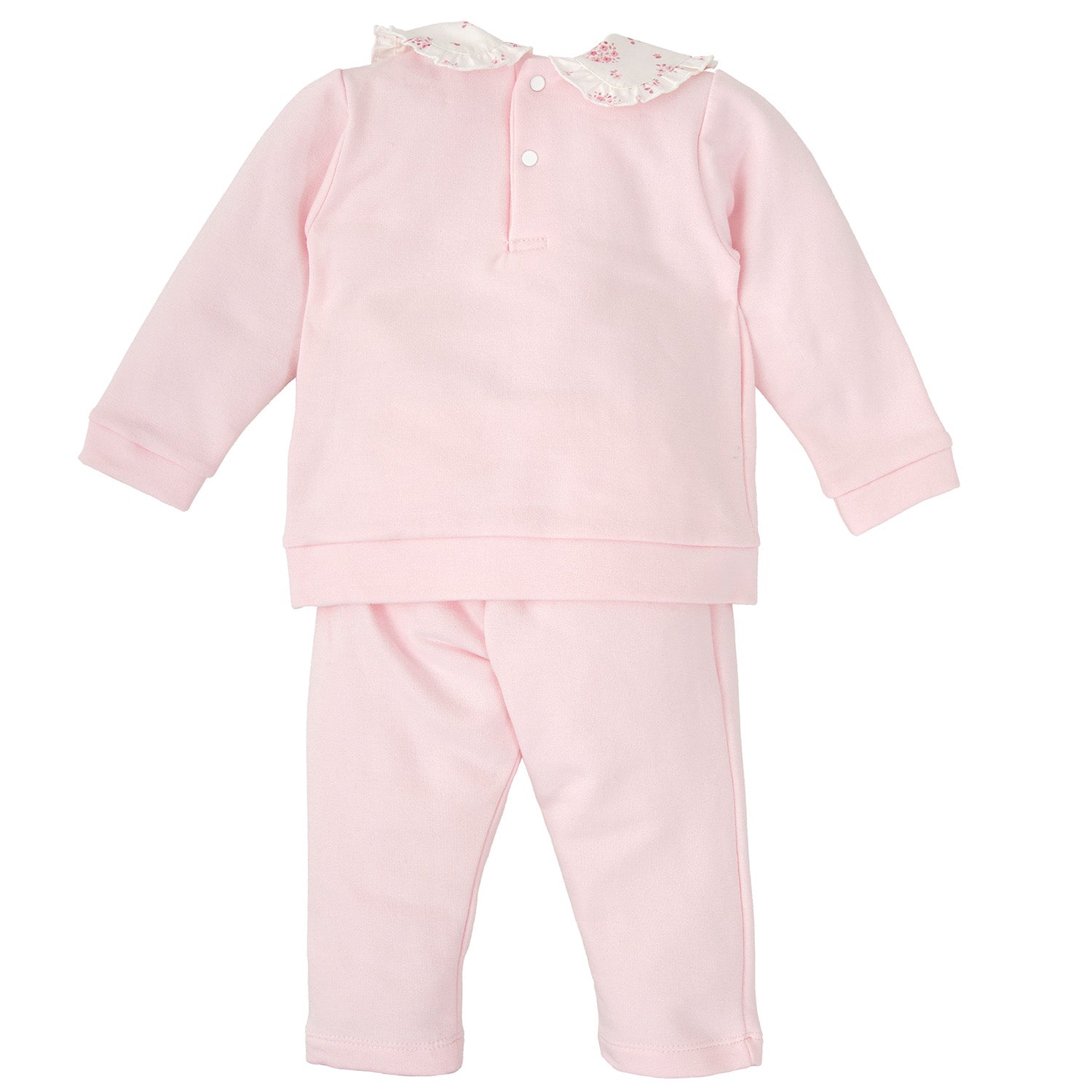 Pink Floral Trim Tracksuit