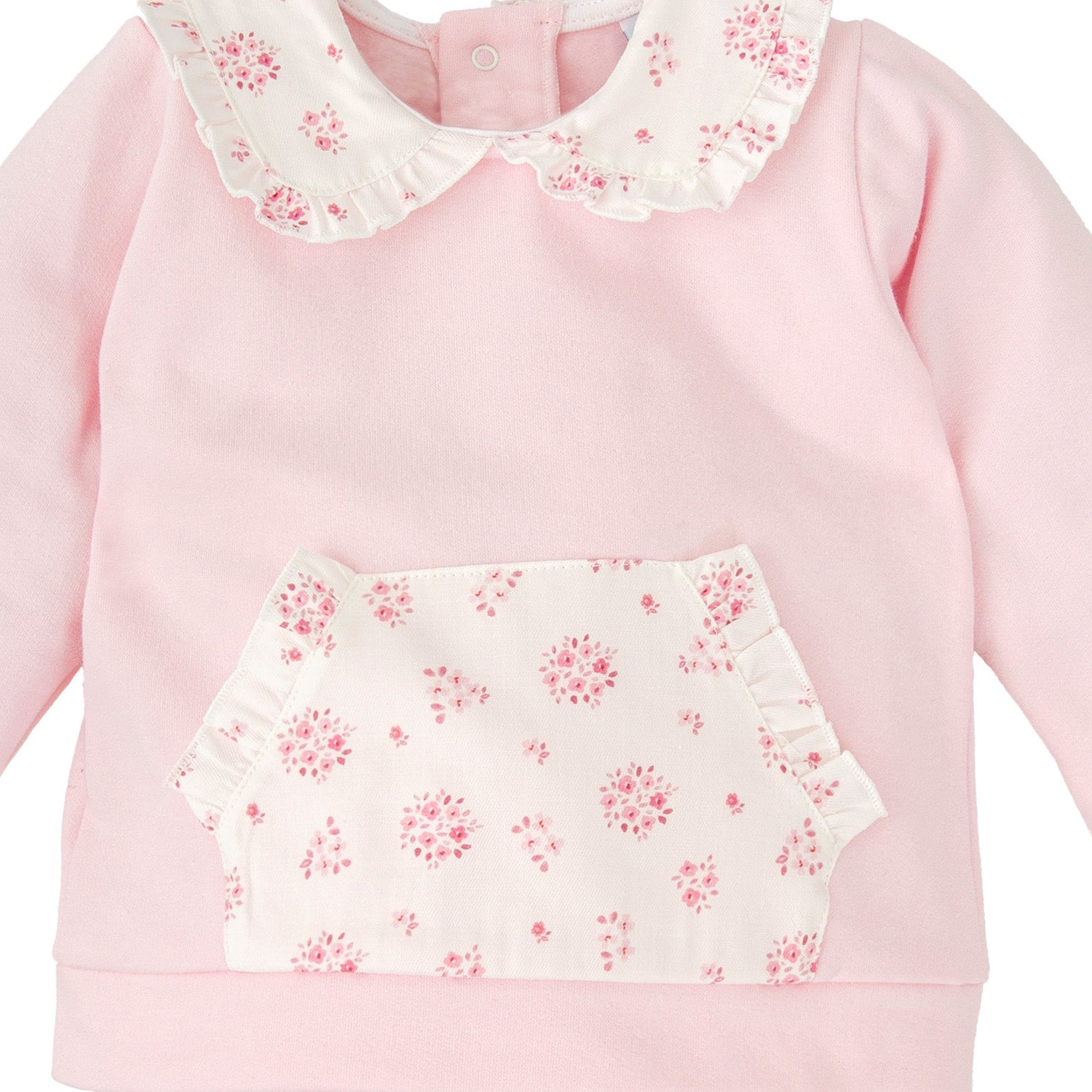 Pink Floral Trim Tracksuit