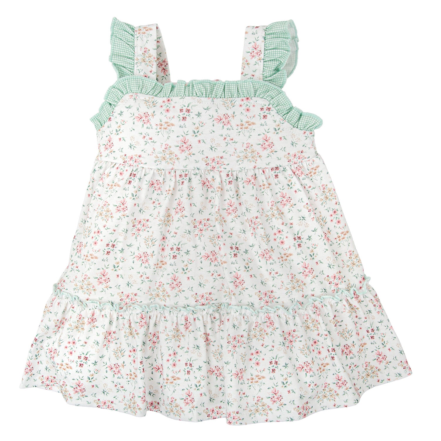 Pink Floral Tiered Dress