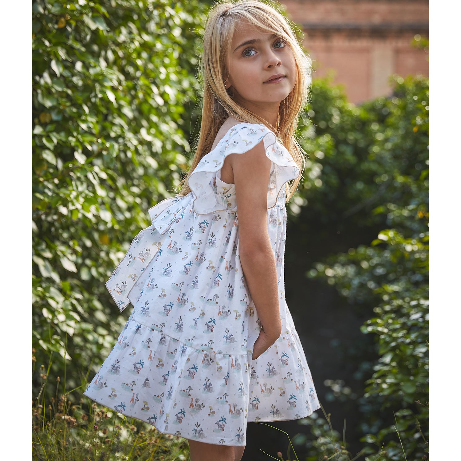 Zoo Animal Print Bow Back Dress