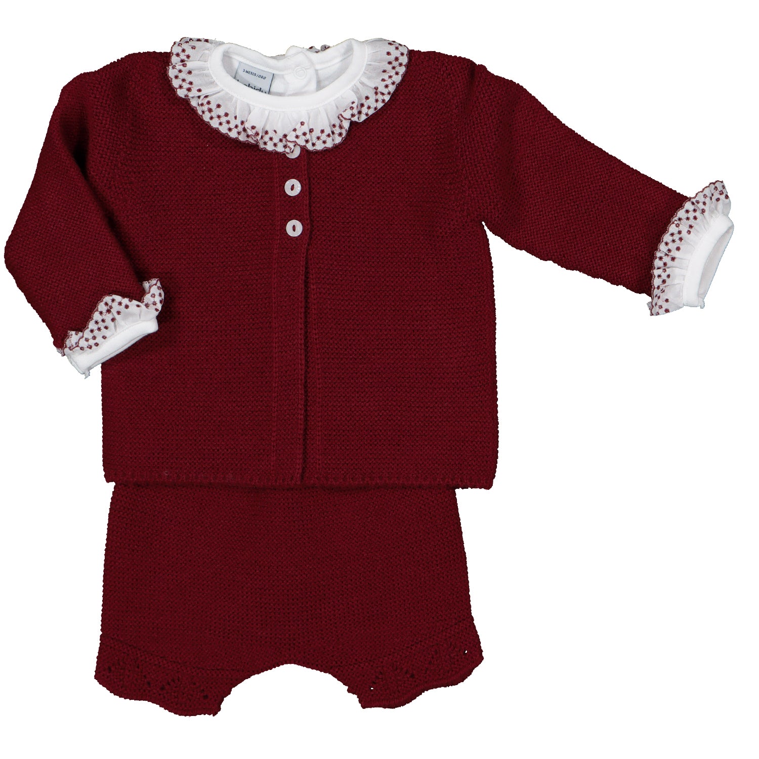 Girls Burgandy 3 Piece Knit Set