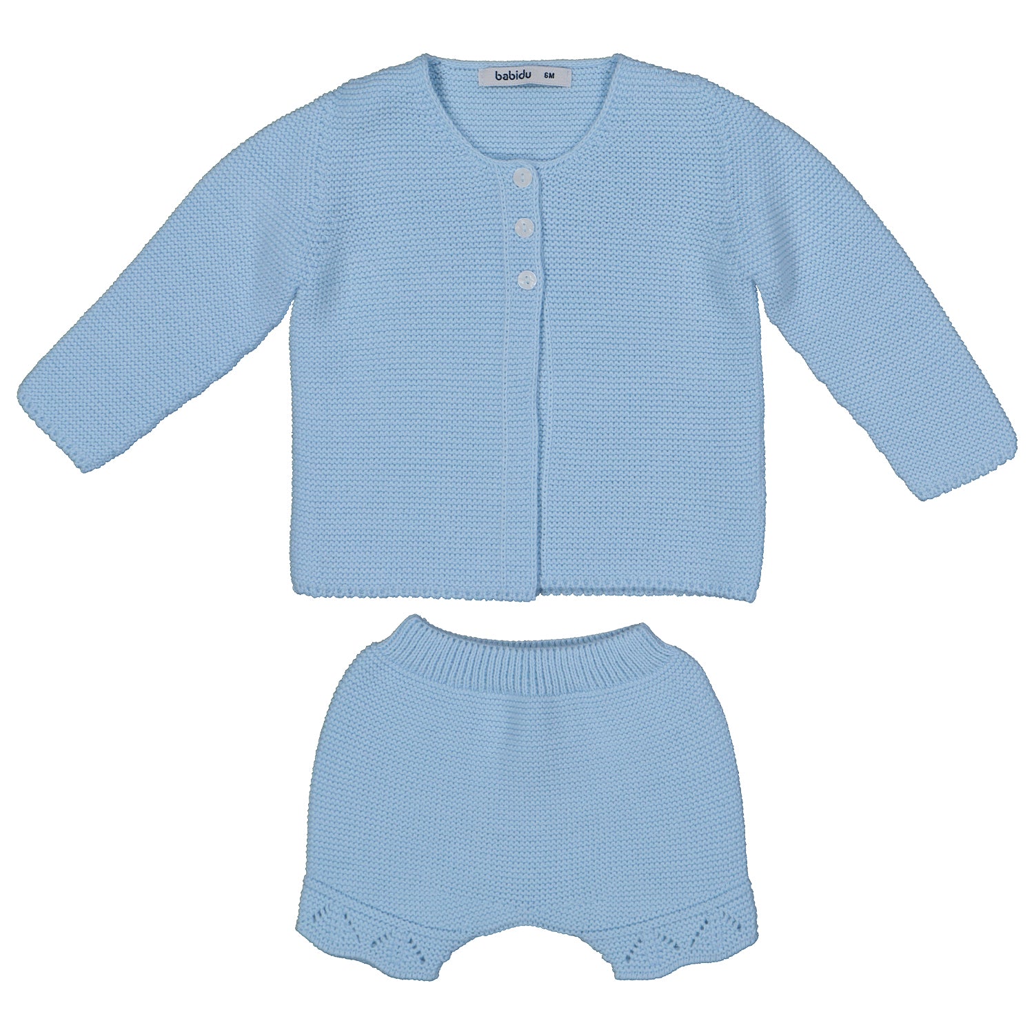 Boys Sky Blue 3 Piece Knit Set