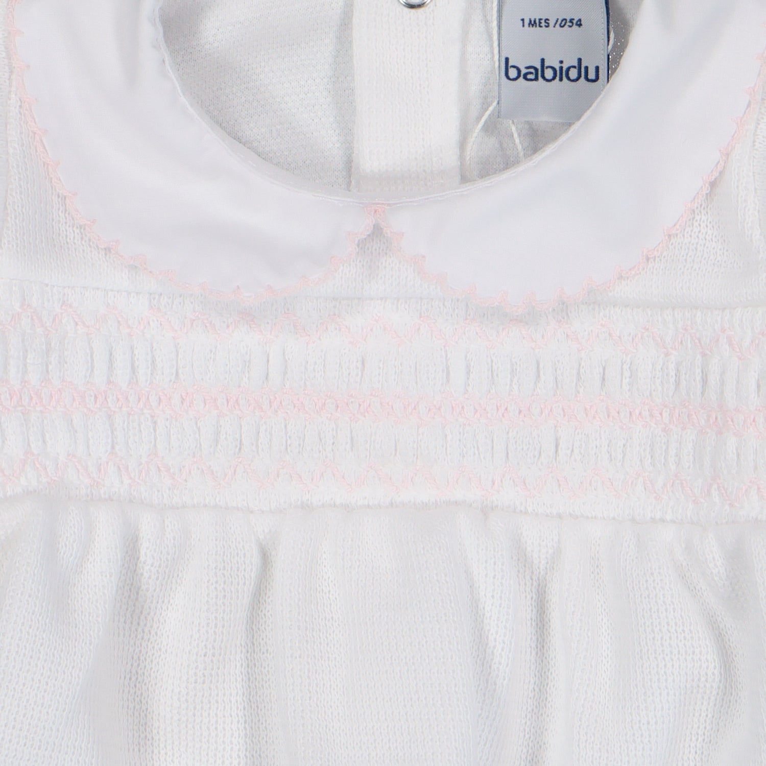 White & Pink Smocked Velour Set