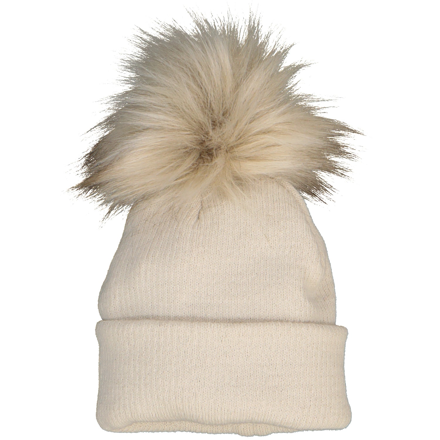 Beige Single Pom Hat