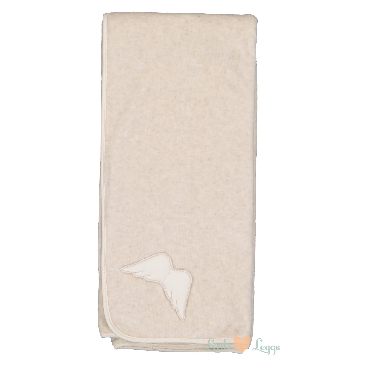 Beige Angel Wings Velour Blanket