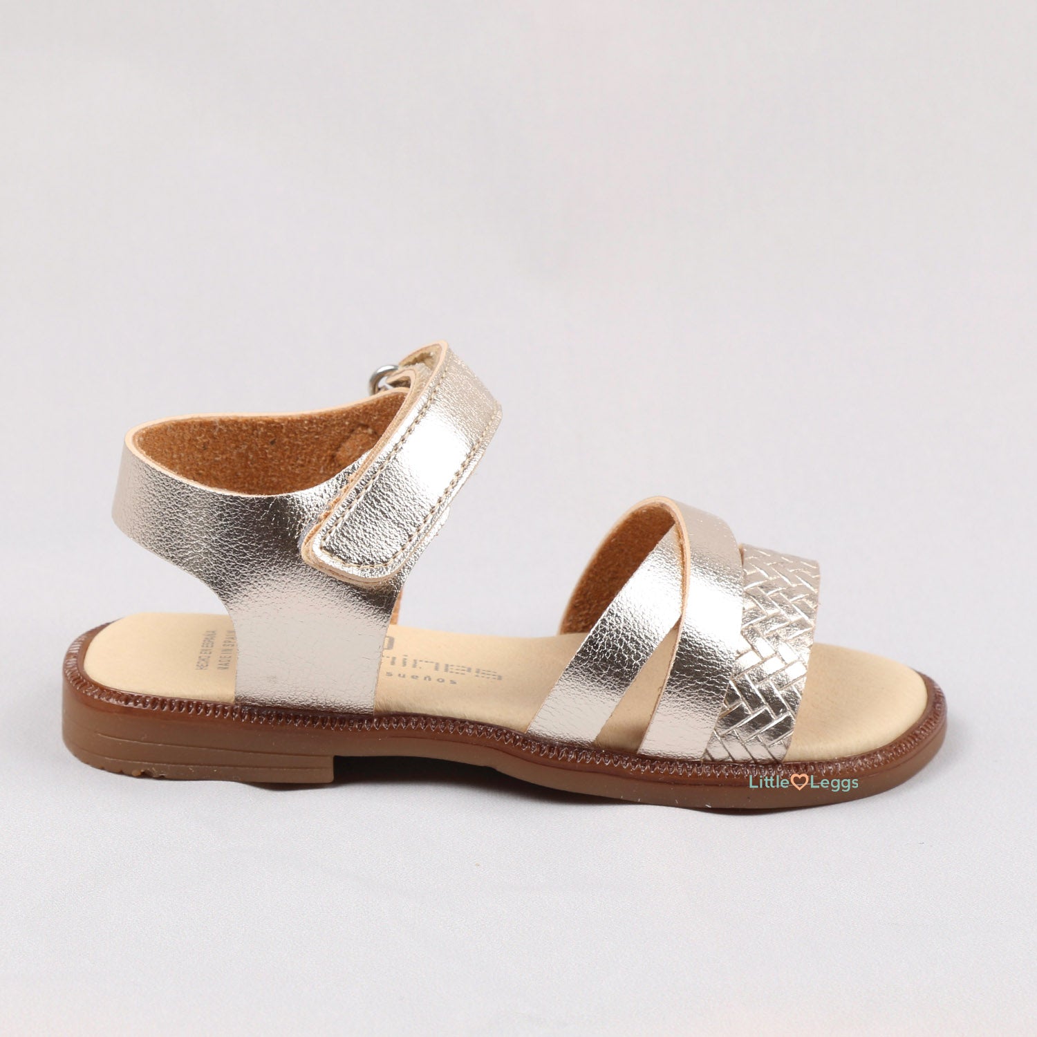 Gold Cross Over Strap Sandal