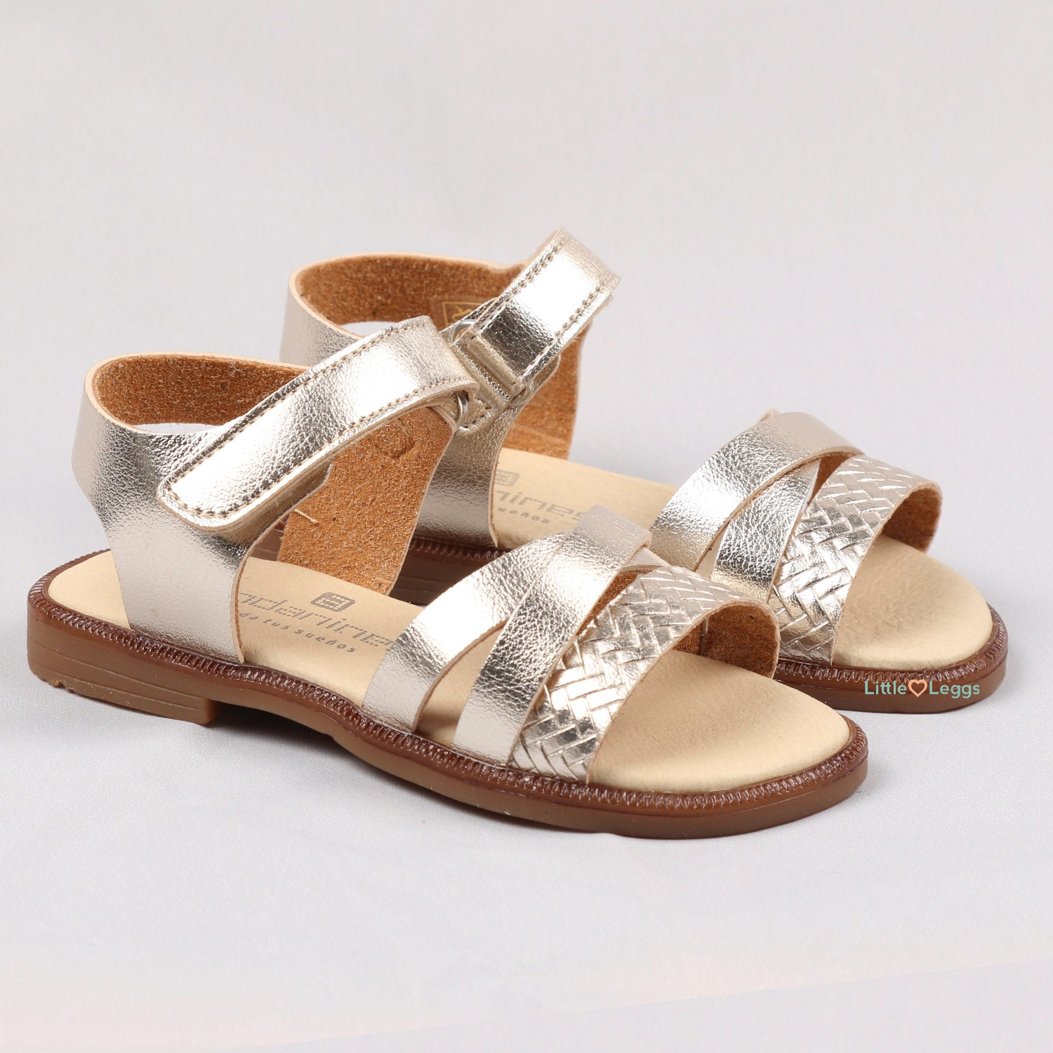 Gold Cross Over Strap Sandal